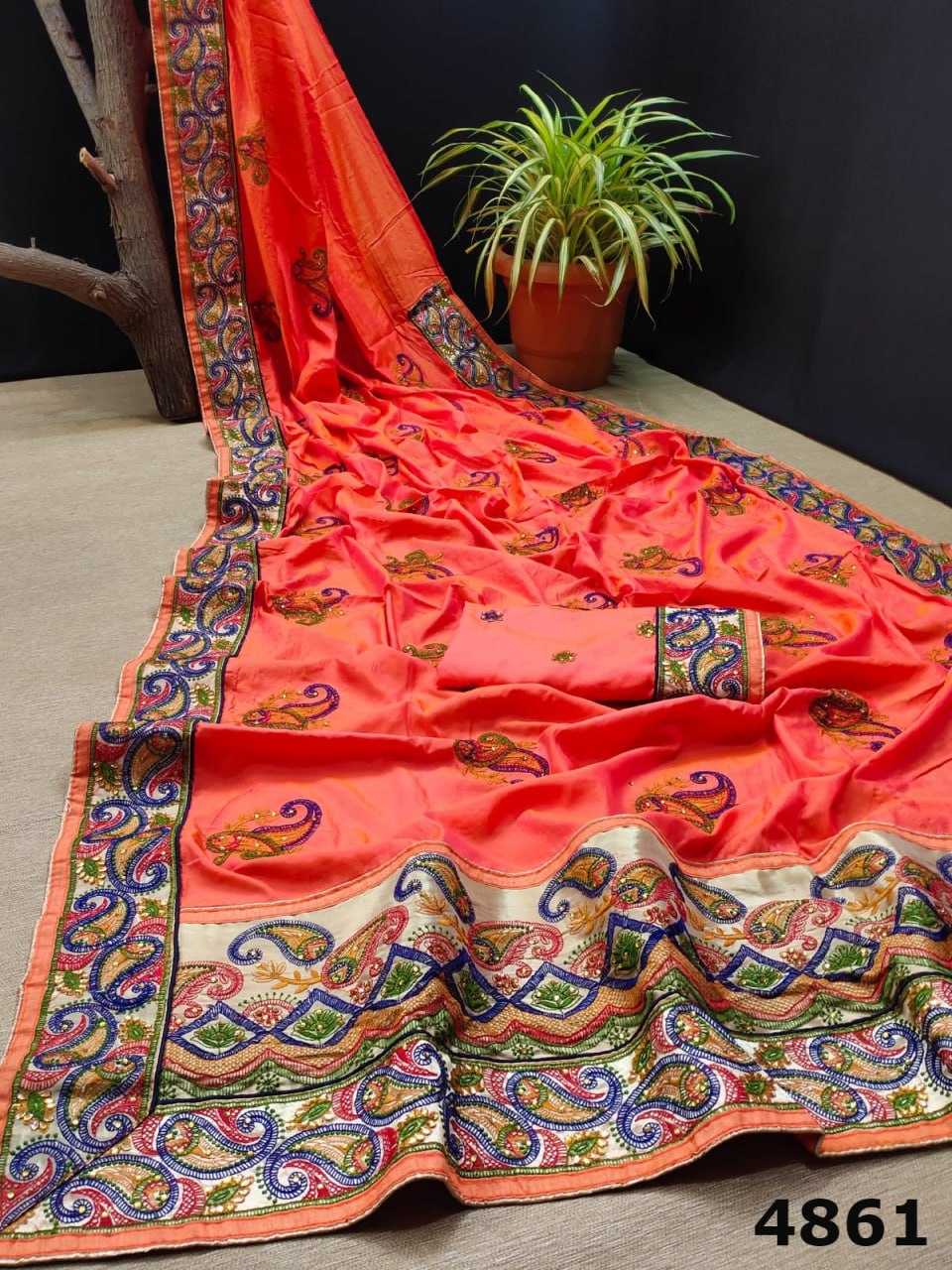 YNF SOFT SILK KESH114 4861 SILK SAREES WHOLESALE DESIGNER SILK SOFT SILK EMBROIDERED SILK SAREES MANUFACTURER - Deevit International