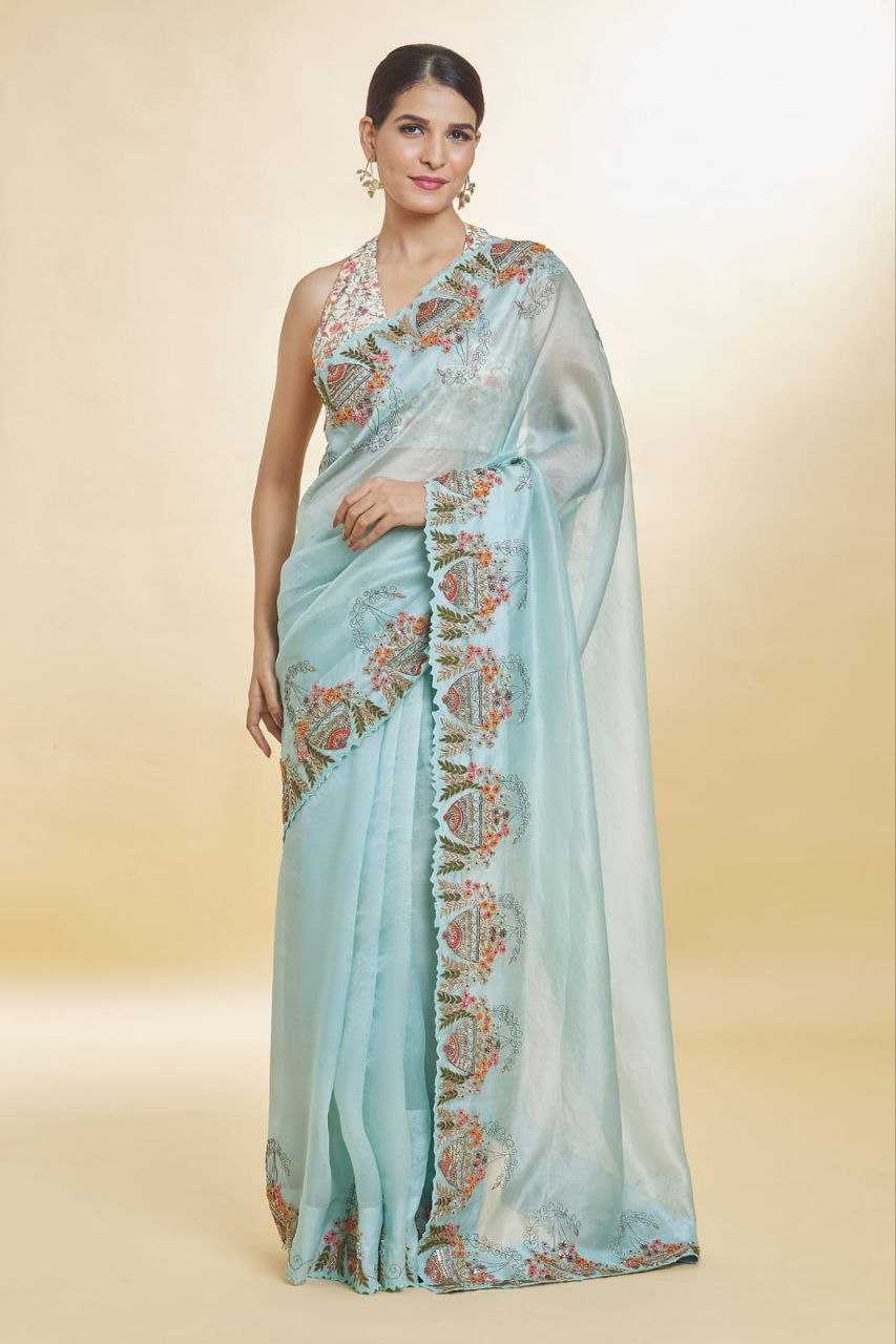 YNF TABBY SILK KESH188 9156 SAREES WHOLESALE FANCY EMBROIDERED SILK BLUE SAREES MANUFACTURER