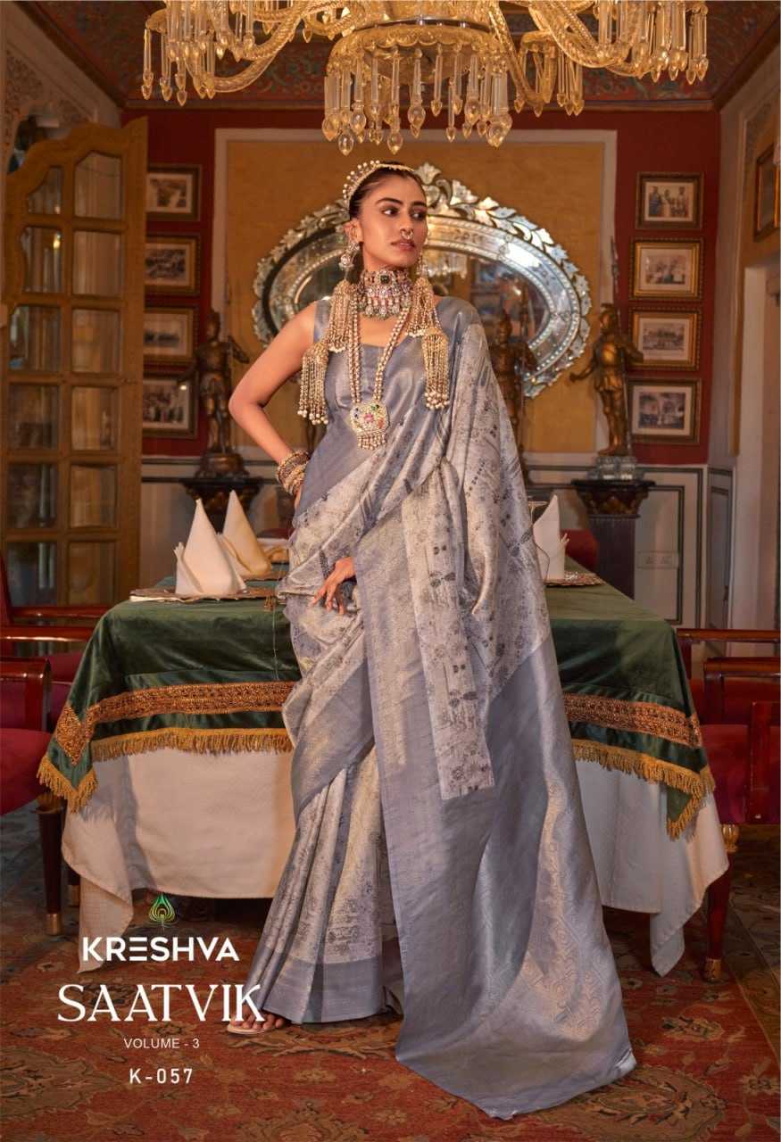 YNF TUSSAR SILK KESH113 SAATVIK-3 CLOTHING BRANDS WHOLESALE KRESHVA SAREES MANUFACTURER - Deevit International