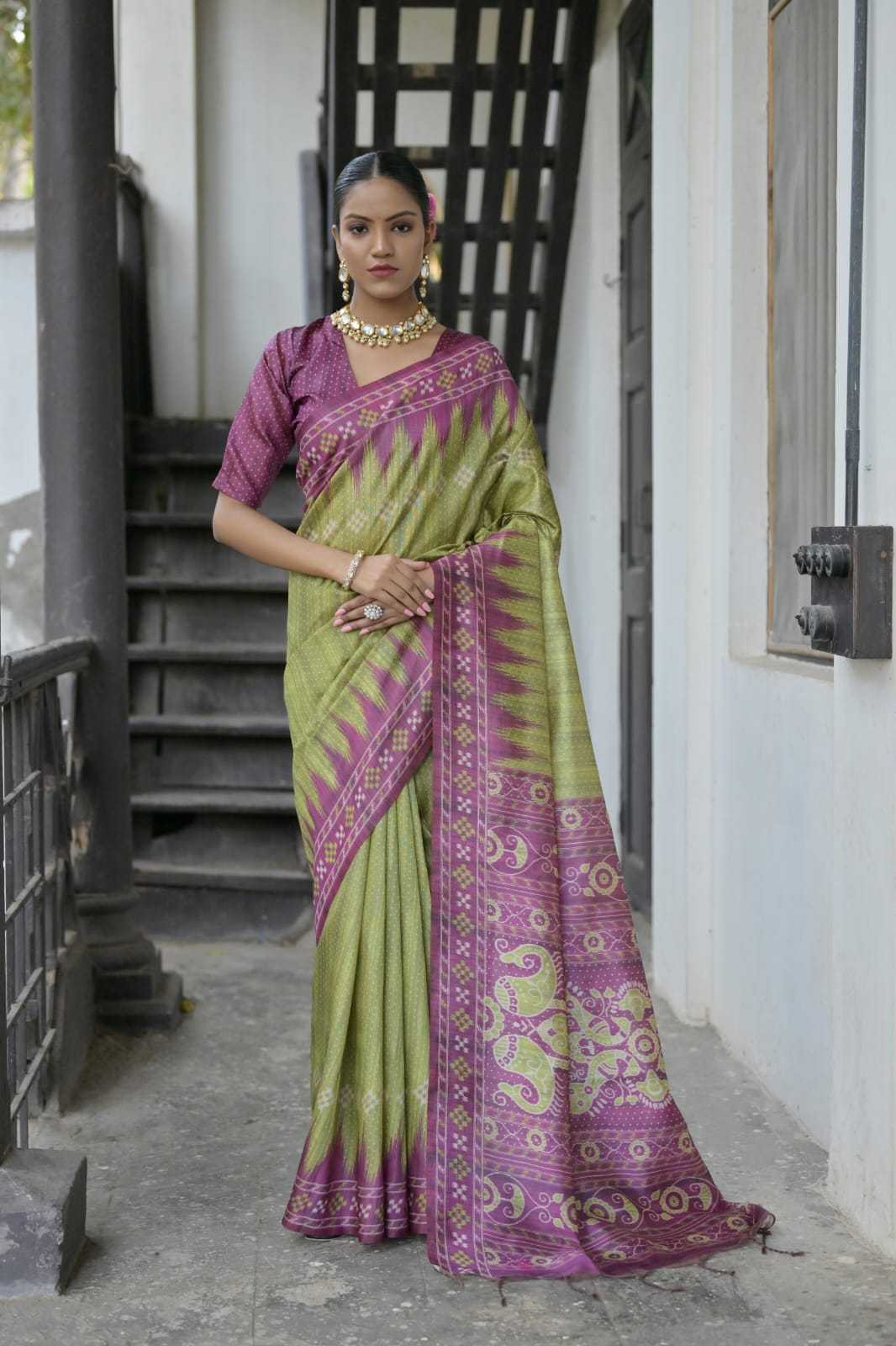 YNF TUSSAR SILK KESH165 RBN24 SAREES WHOLESALE TUSSAR SILK PRINTED TRADITIONAL SILK SAREES MANUFACTURER - Deevit International