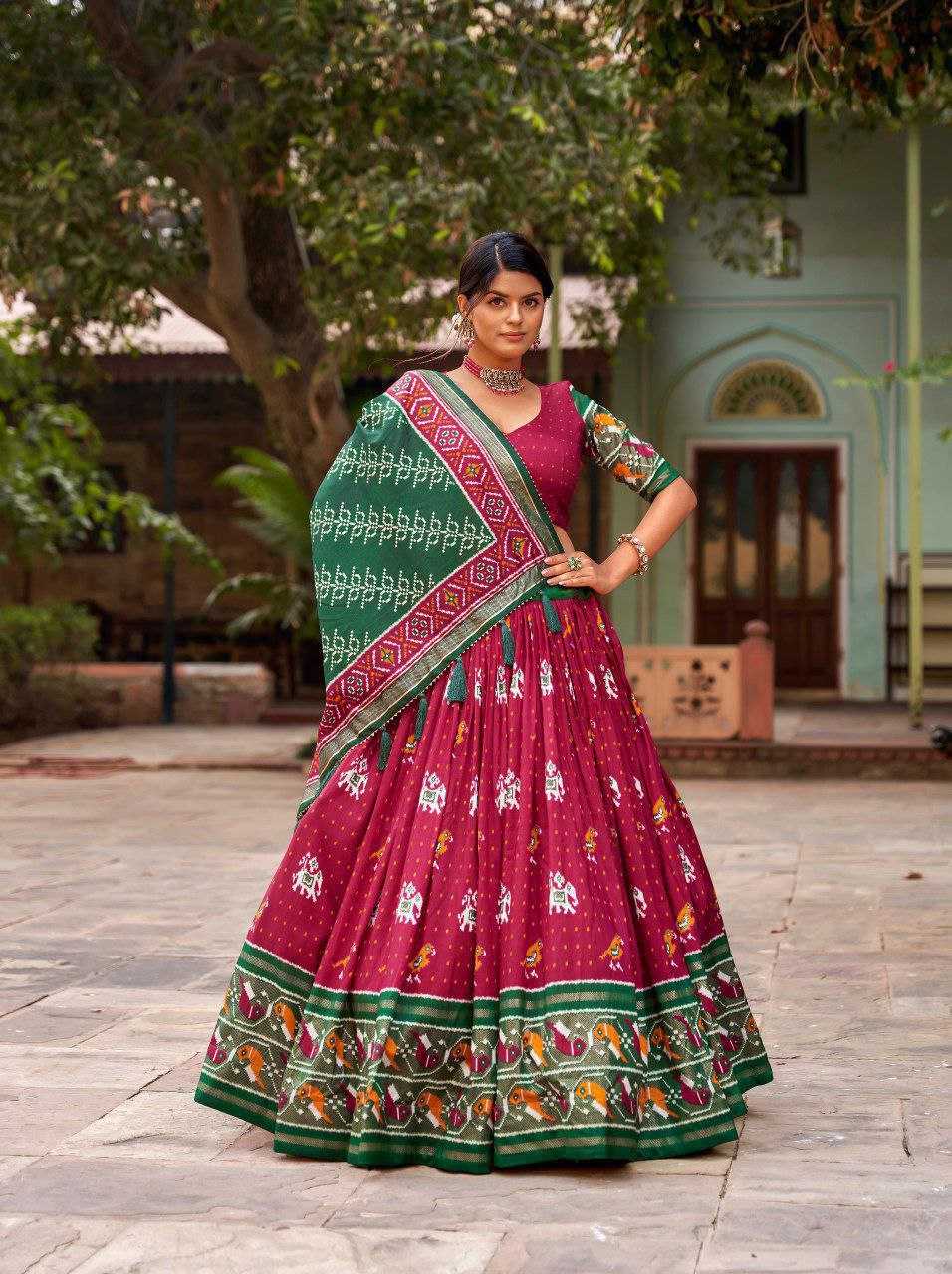 YNF TUSSAR SILK KESH187 Panchi LEHENGAS WHOLESALE SILK TRADITIONAL PRINTED LEHENGA WITH DUPTTA WEDDING LEHENGAS MANUFACTURER - Deevit International