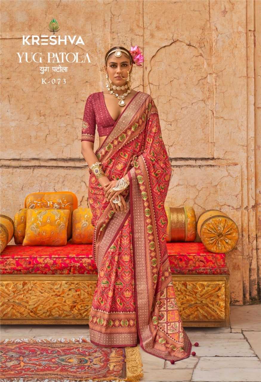 YNF VISCOSE KESH113  Yug Patola CLOTHING BRANDS WHOLESALE KRESHVA SAREES MANUFACTURER - Deevit International