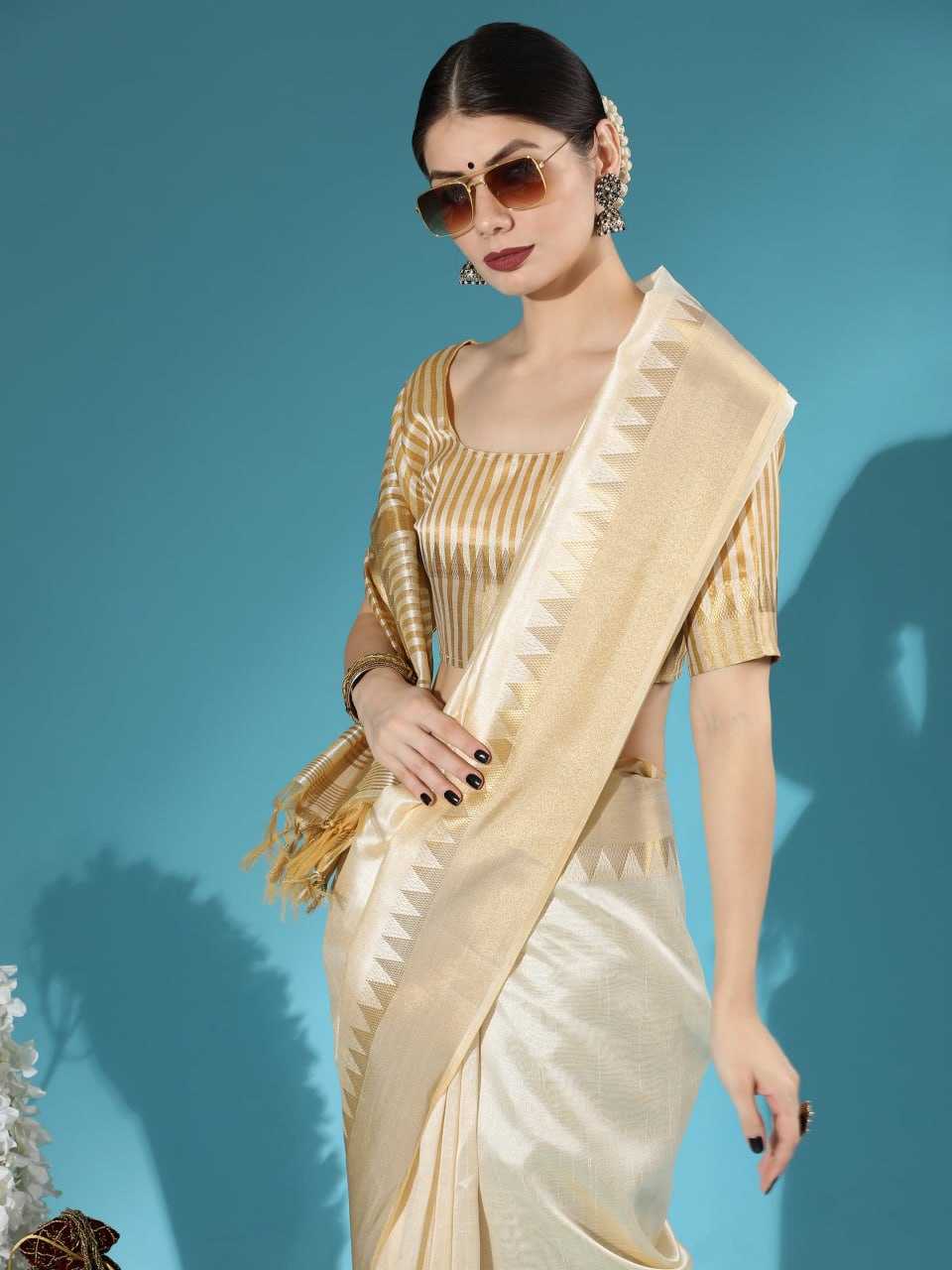 YNF ASSAM SILK KESH171 RIS06 SILK SAEES WHOLESALE PARTY WEAR SILK GOLDEN SILK ZARI BOIRDER SILK SAREES MANUFACTURER - Deevit International