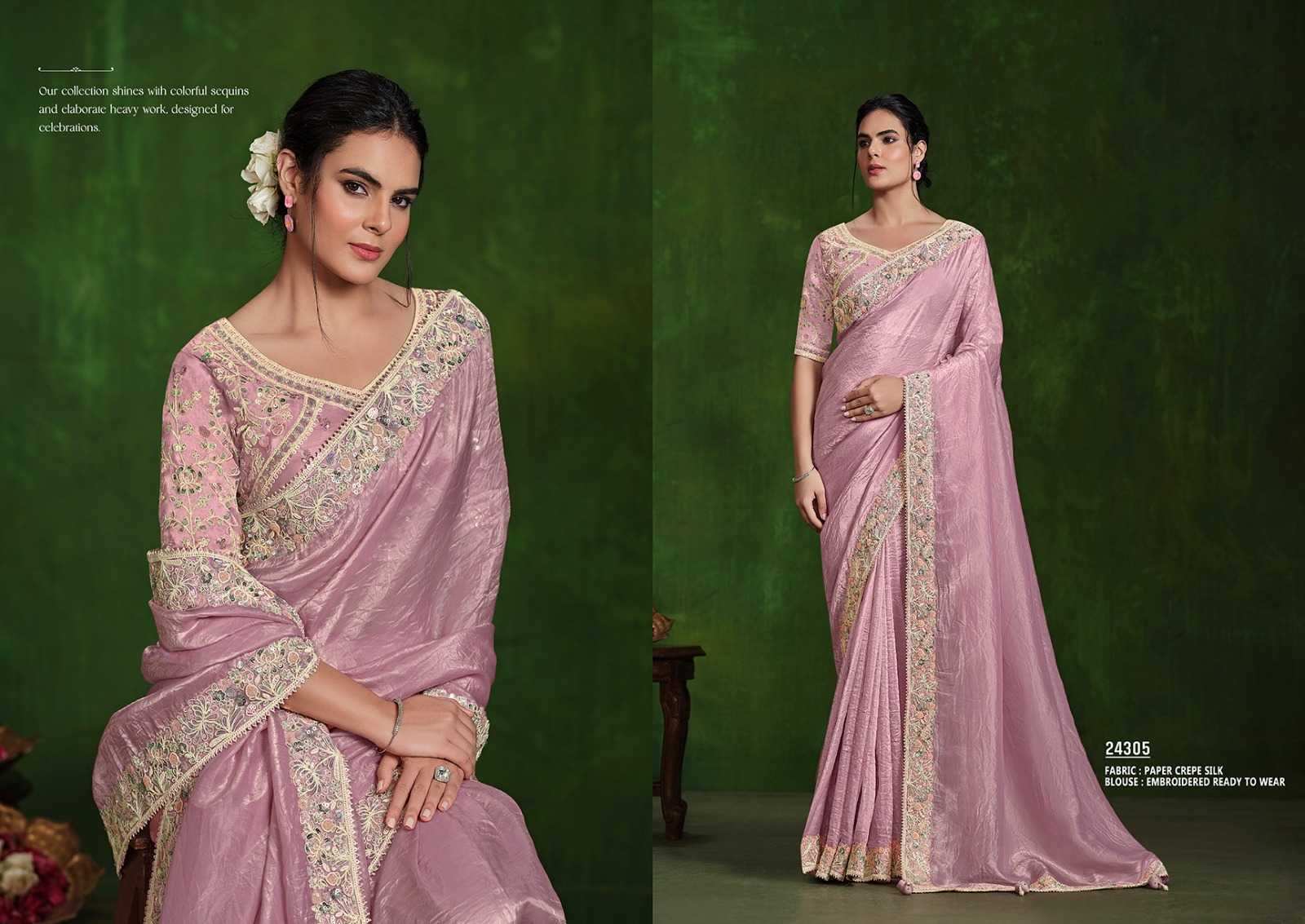 YNF ATTACHED MAHOTSAV KESH236 MOHMANTHAN 24305 CLOTHING BRANDS WHOLESALE SAREES MANUFACTURER - Deevit International