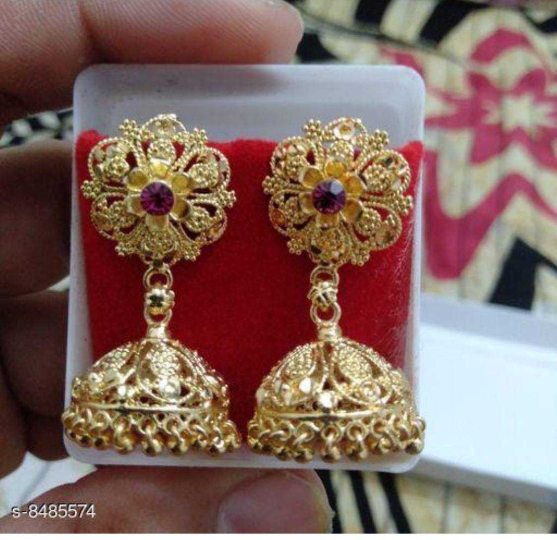 YNF BRASS KESH191 KAC341 A WOMENS JEWELLERY WHOLESALE KUNDAN JHUMKA EARRINGS MANUFACTURE - Deevit International