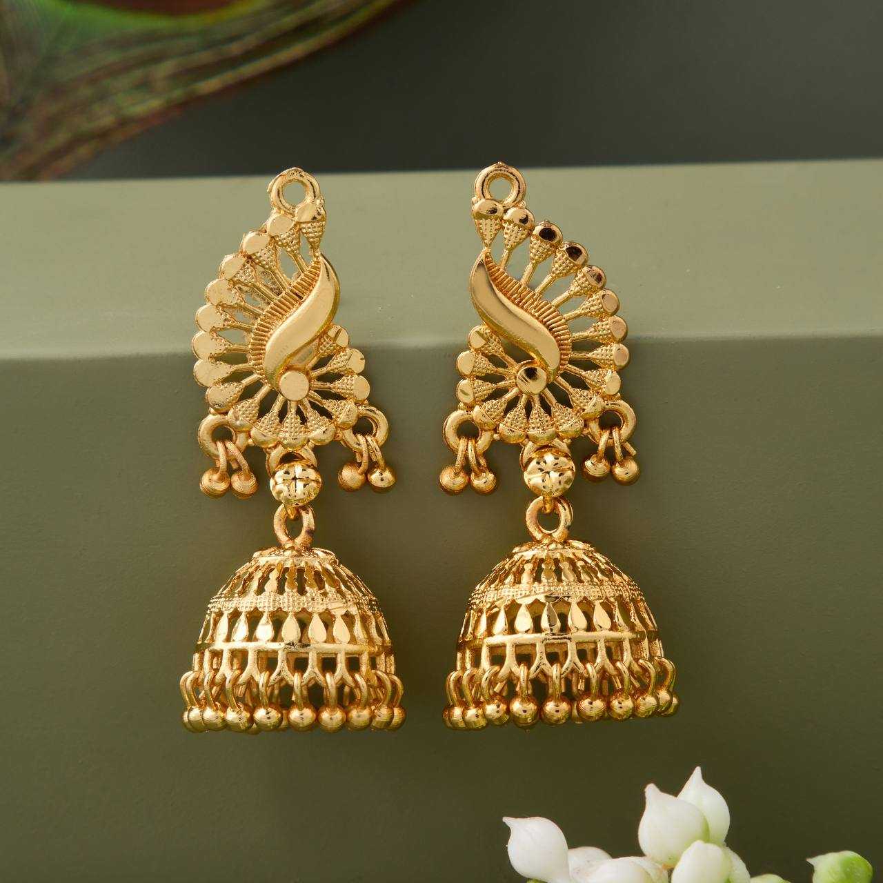 YNF BRASS KESH191 KAC341 WOMENS JEWELLERY WHOLESALE KUNDAN JHUMKA EARRINGS MANUFACTURE - Deevit International