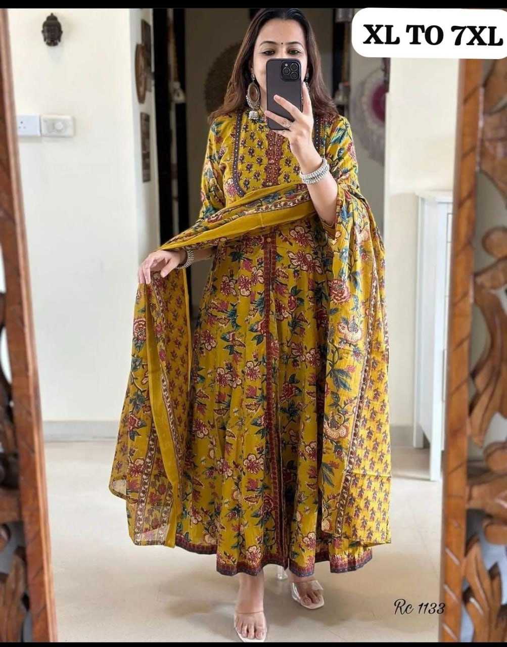 YNF COTTON KESH256 RNF18 SUIT WHOLESALE LONG ANARAKLI COTTON PRINTED LADIES LONG SUIT MANUFACTURER - Deevit International