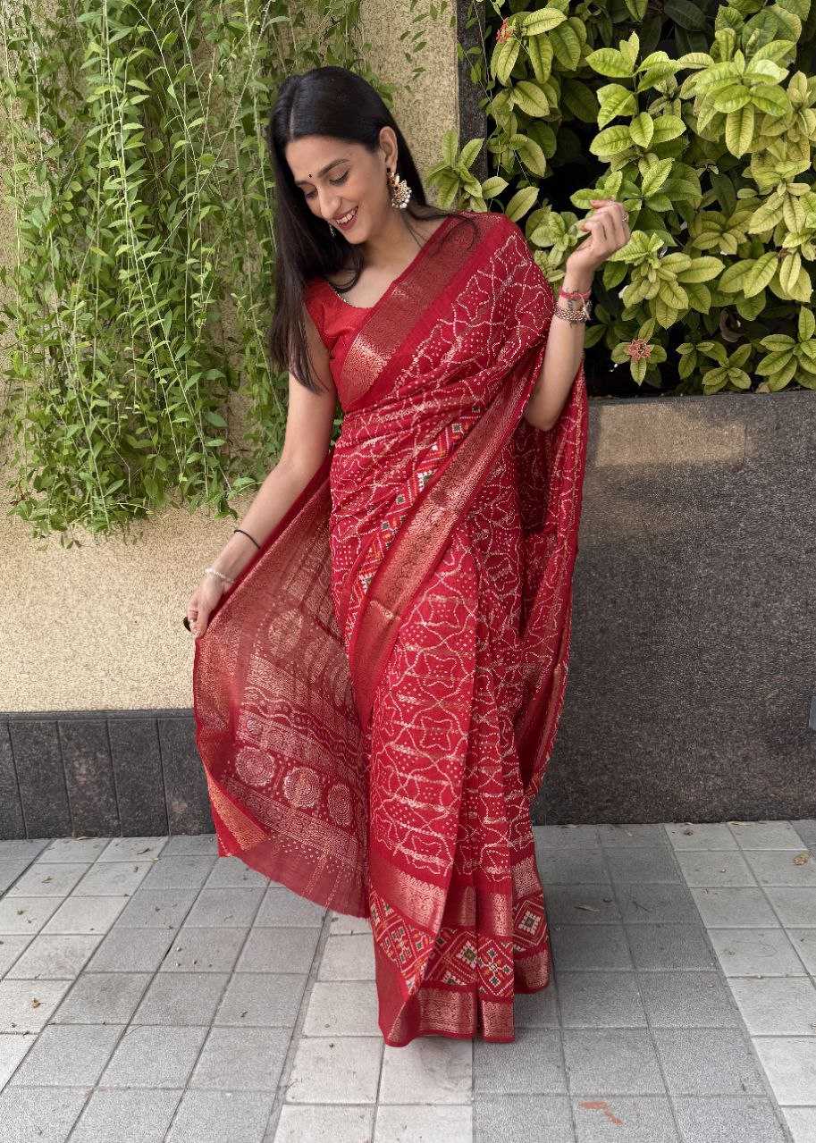 YNF COTTON SILK KESH117 RWC29 SAREES WHOLESALE COTTON RED SILK ZARI BORDER SAREES MANUFACTURER - Deevit International