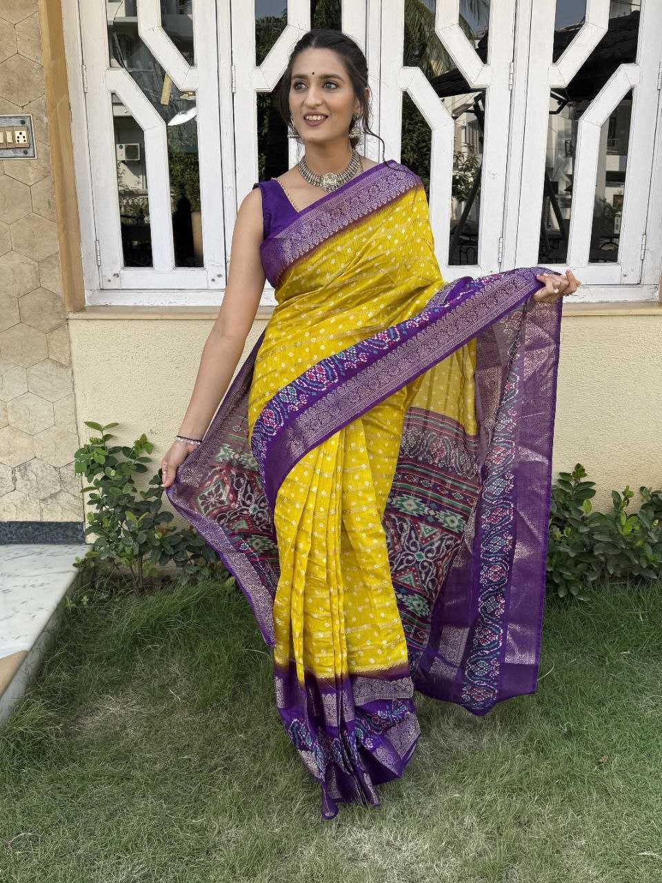 YNF COTTON SILK KESH117 RWC83 SAREES WHOLESALE COTTON BANDHANI JACQUARD SILK YELLOW SAREES MANUFACTURER - Deevit International