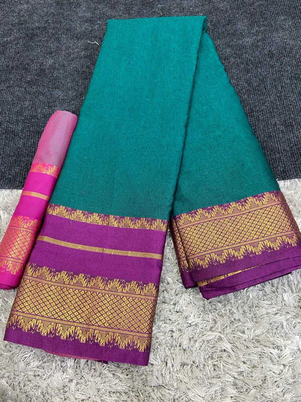 YNF COTTON SILK KESH245 RNF03 SAREES WHOLESALE JACQUARD ZARI BORDER COTTON SILK SAREES MANUFACTURER - Deevit International