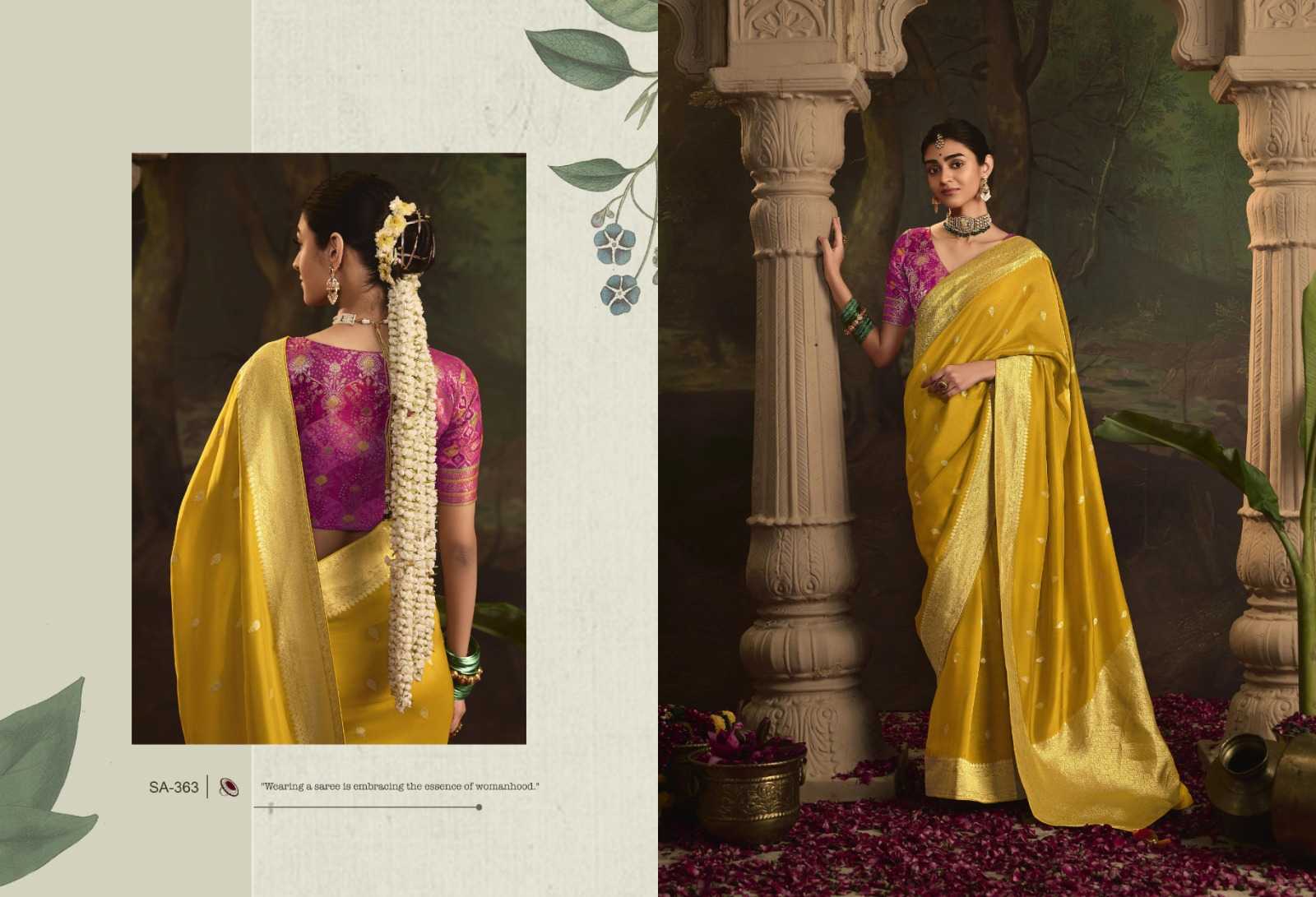 YNF CRAPE SILK KIMORA KESH235 RAAS CLOTHING BRANDS WHOLESALE SAREE MANUFACTURER - Deevit International