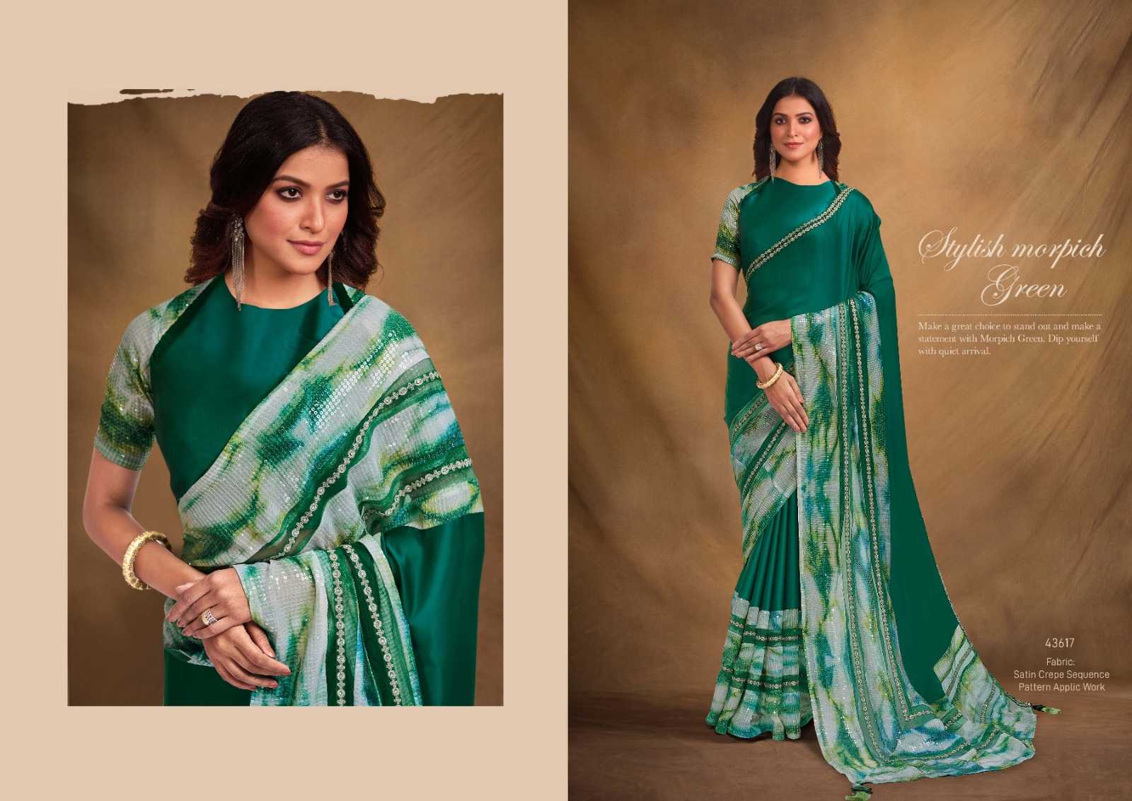 YNF CREPE MAHOTSAV RIN195 43600 43617 CLOTHING BRANDS WHOLESALE SAREES MANUFACTURER - Deevit International