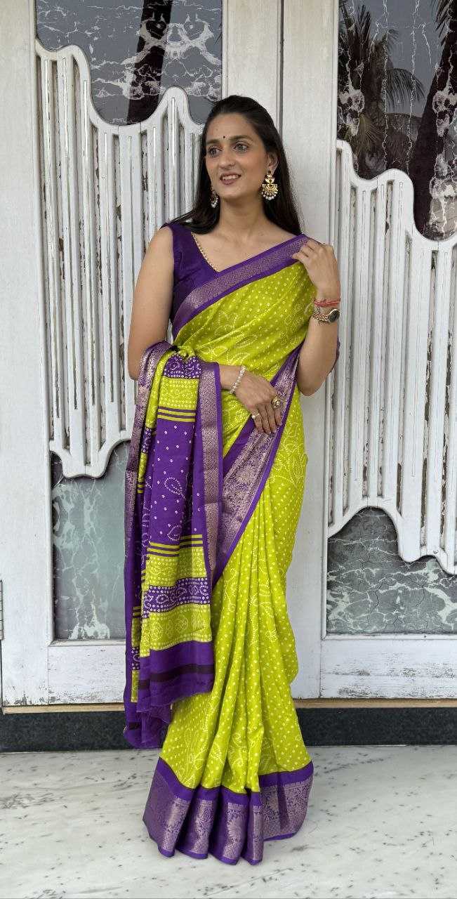 YNF DOLA SILK KESH117 RWC37 SILK SAREES WHOLESALE DOLA SILK ZARI BORDER SILK UNIFORM BANDHANI SAREES MANUFACTURER - Deevit International