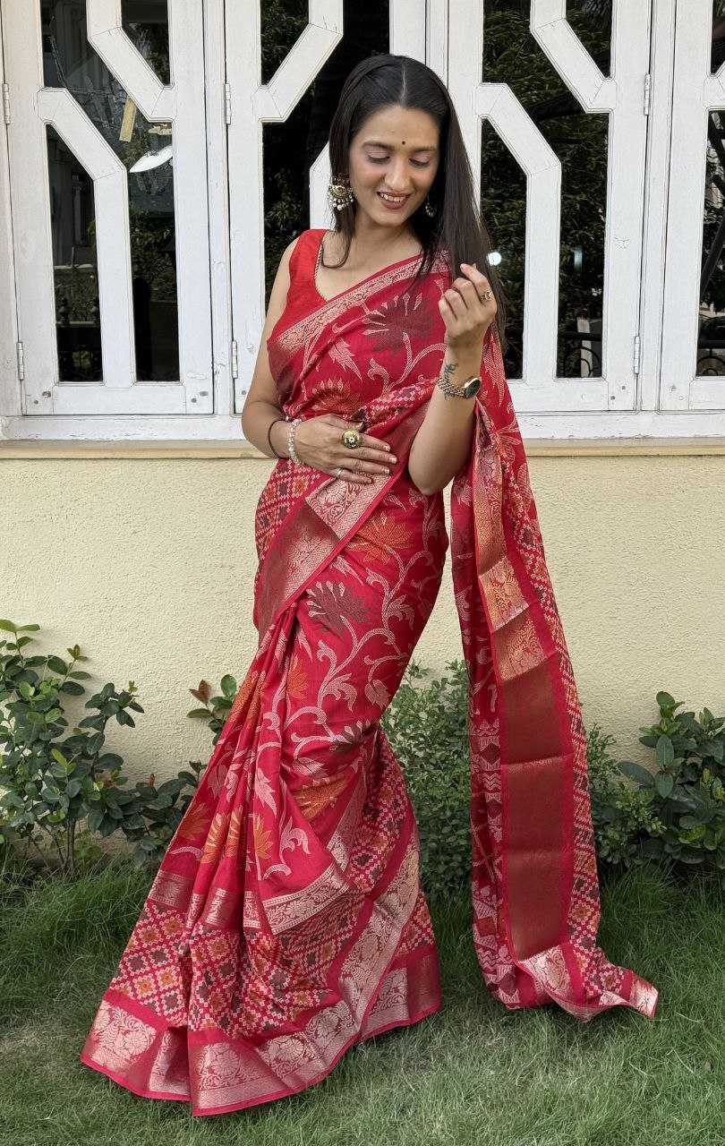 YNF DOLA SILK KESH117 RWC56 SILK SAREES WHOLESALE DOLA SILK ZARI BORDER SILK RED SAREES MANUFACTURER - Deevit International