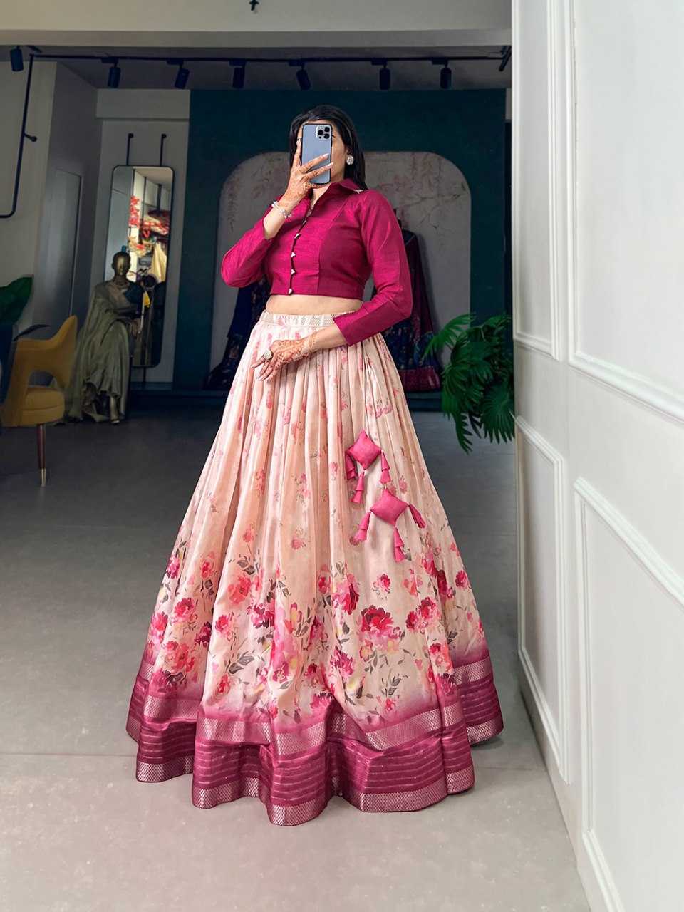 YNF DOLA SILK KESH136 1106 LEHENGAS WHOLESALE SILK PRINTED LEHENGA WITH BLOUSE LEHENGAS MANUFACTURER - Deevit International