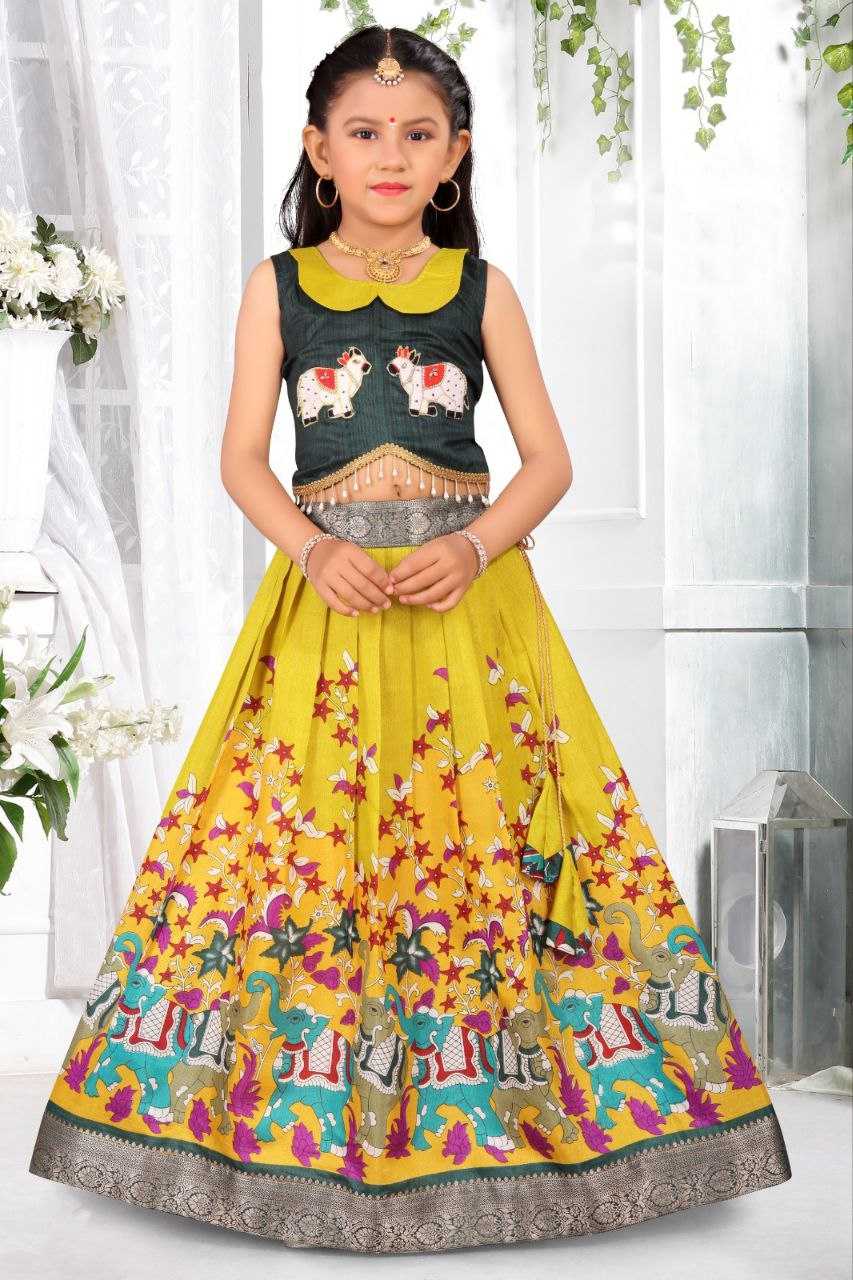 YNF DOLA SILK KESH189 VET18 KIDS WEAR WHOLESALE KIDS LEHENGA KIDS TRADITIONAL OUTFITS KIDS LEHENGA CHOLI KIDS FESTIVE WEAR KIDS WEDDING OUTFITS MANUFACTURER - Deevit International