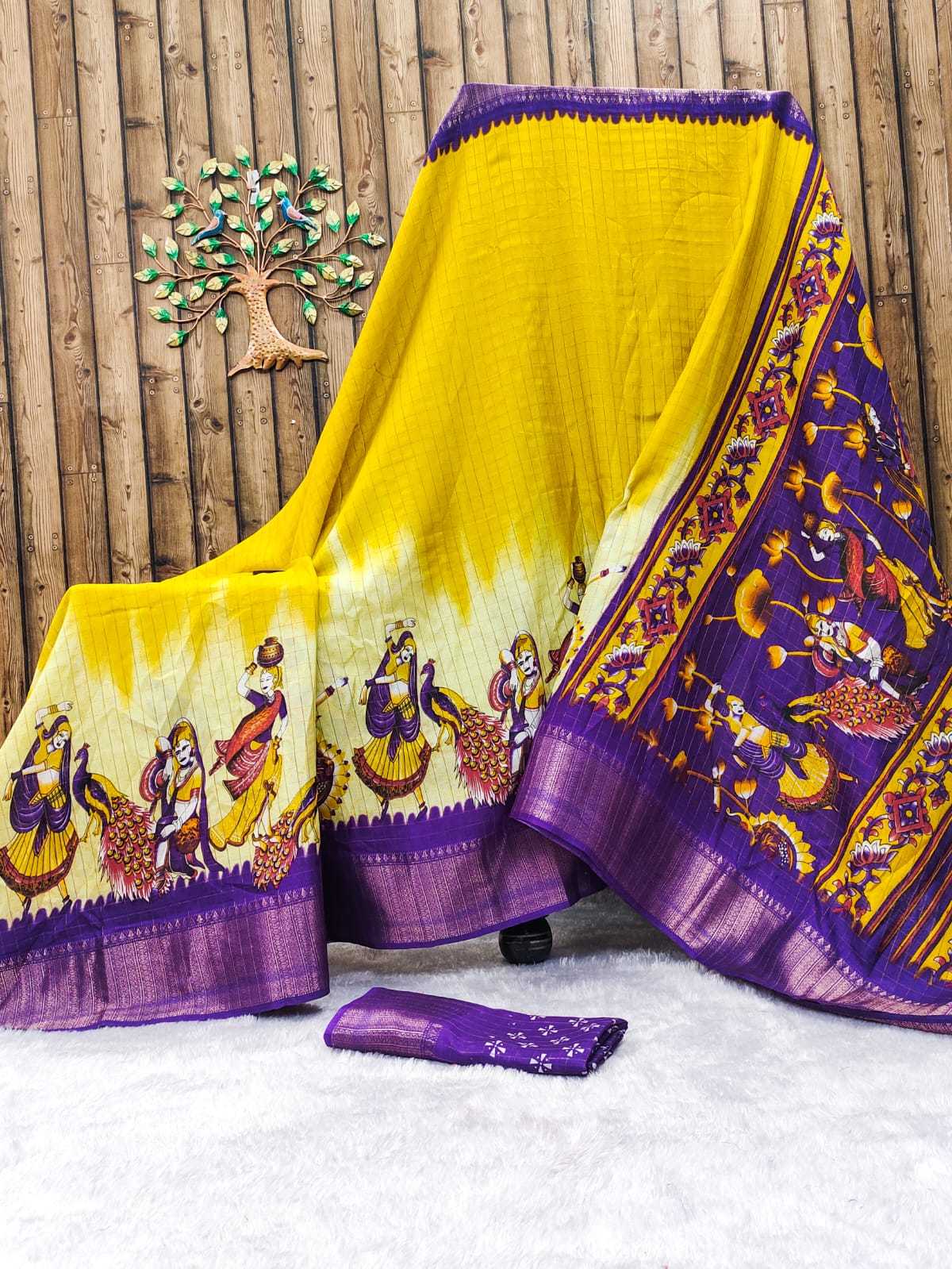 YNF DOLA SILK RIN149 MKD166 SILK SAREES WHOLESALE DOLA SILK ZARI BORDER SILK PRINTED SILK SAREES MANUFACTURER - Deevit International