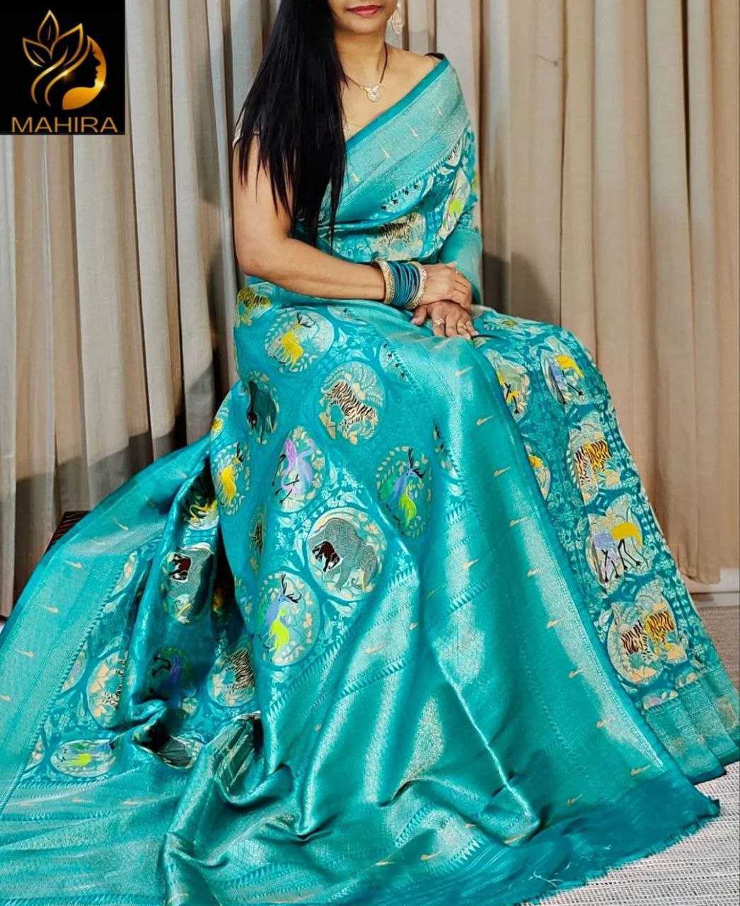 YNF DOLA SILK RIN165 RRI10 SILK SAREES WHOLESALE DOLA SILK ZARI BORDER SILK POCHAMAPALLY PRINTED SILK SAREES MANUFACTURER - Deevit International