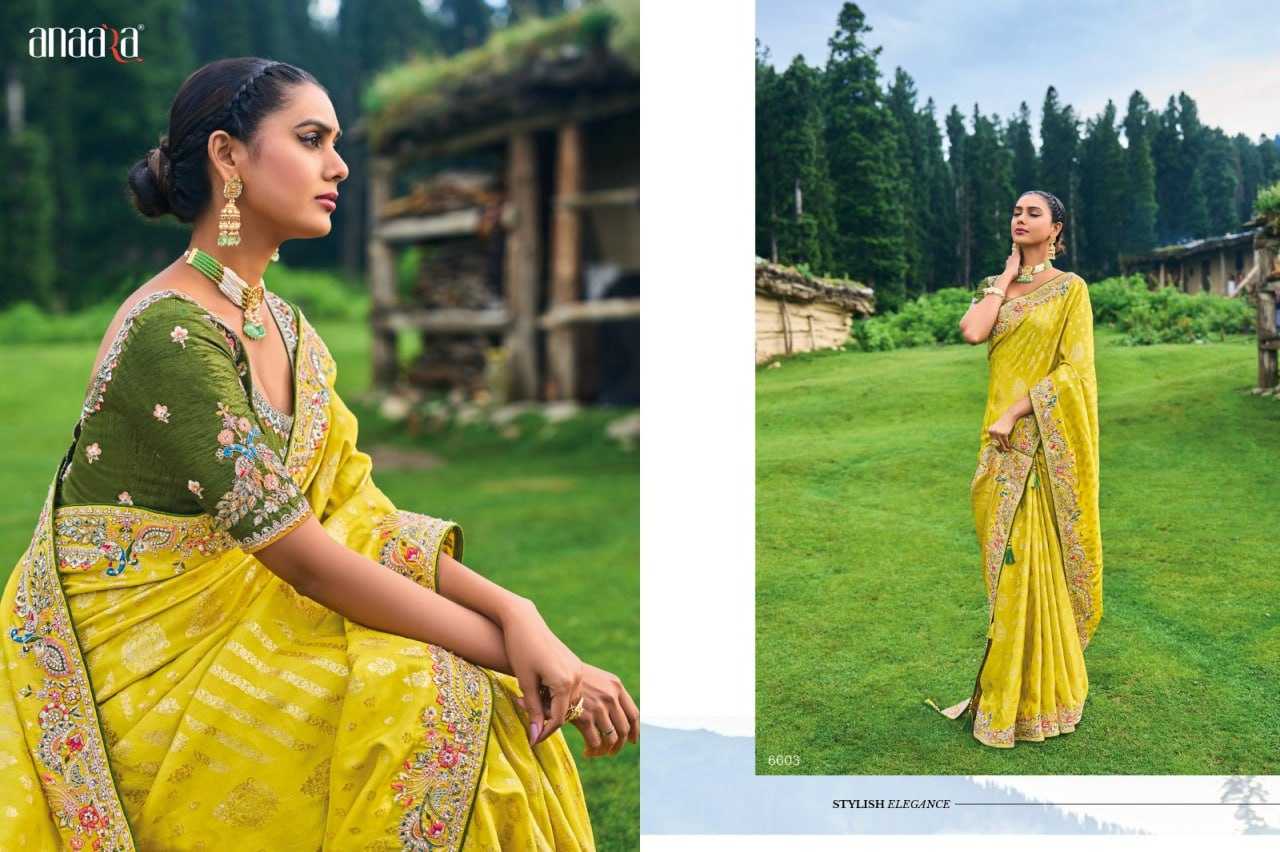 YNF DOLA SILK TATHASTU KESH113 Anaara 6603 CLOTHING BRANDS WHOLESALE SAREES MANUFACTURER - Deevit International