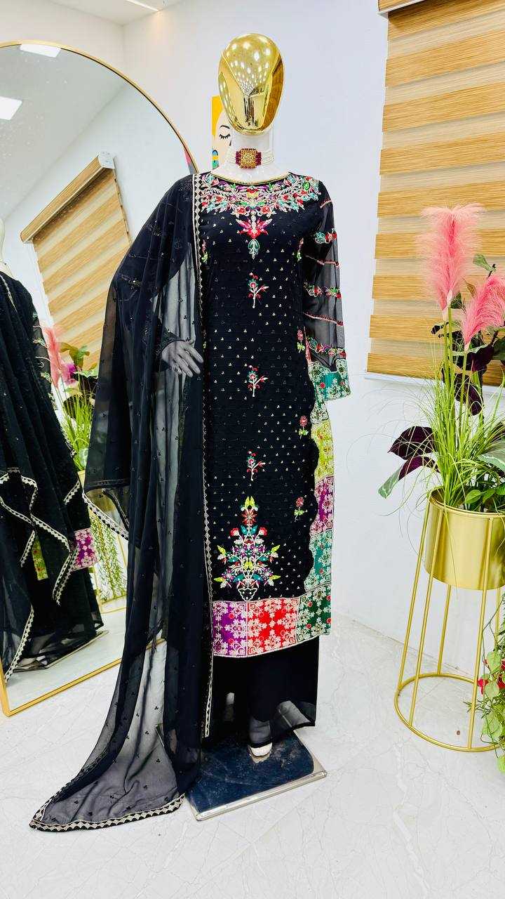 YNF FAUX GEORGETT KEKESH158 9003 SUITS & DRESSES WHOLESALE EMBROIDERED GEORGETTE LADIES WEDDING PAKISTANI SUITS MANUFACTURER - Deevit International