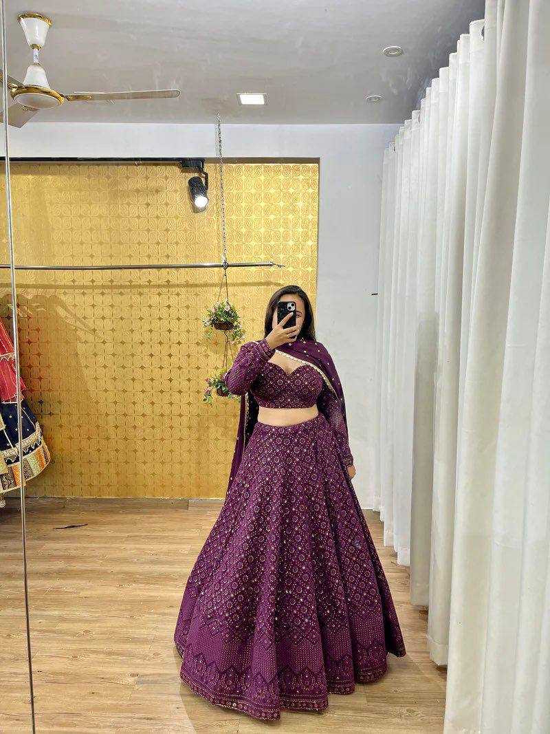 YNF FAUX GEORGETTE RIN162 312 LEHENGAS WHOLESALE GEORGETTE DESIGNER WEDDING SQUNIS LEHENGAS MANUFACTURER - Deevit International