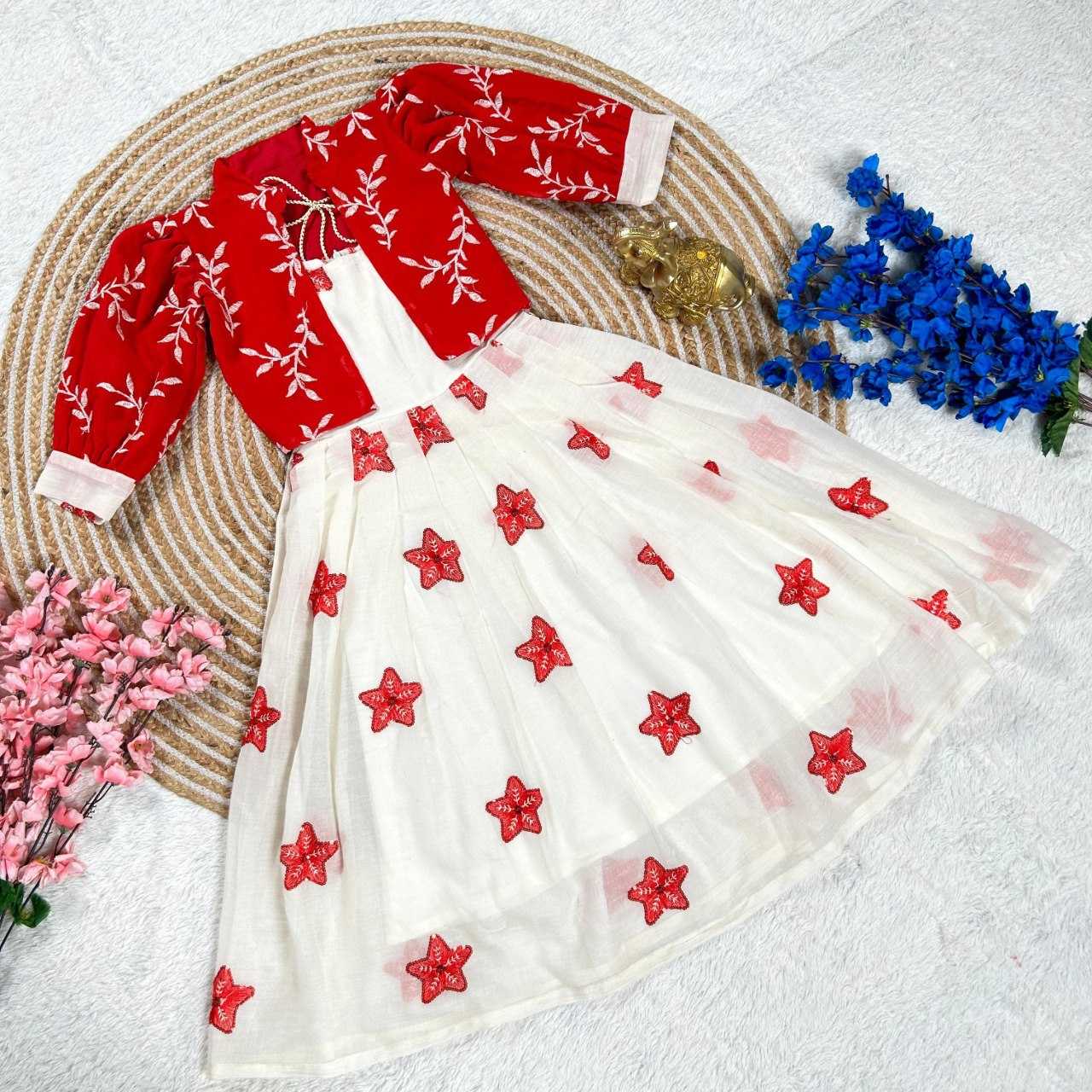 YNF GEORGETTE KESH109 159 KIDS WEAR WHOLESALE ETHNIC GOWNS KIDS TRADITIONAL WEAR KIDS FESTIVE EMBROIDERY MANUFACTURER - Deevit International