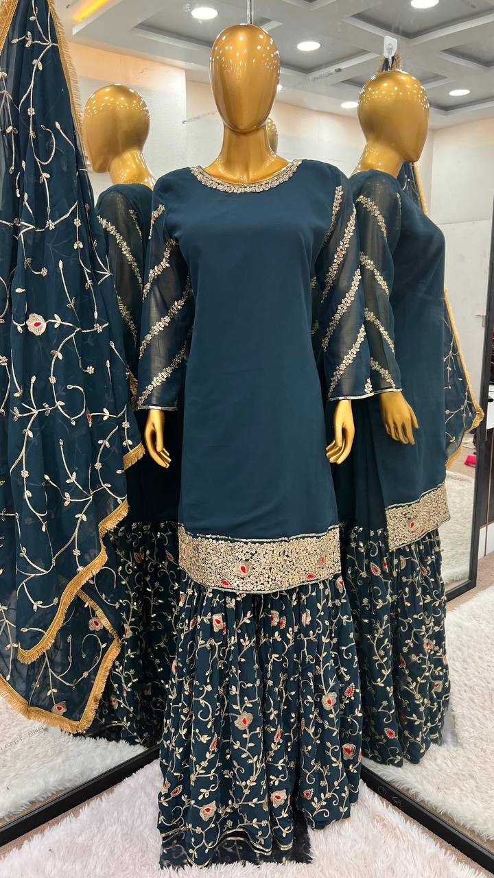 YNF GEORGETTE KESH121 3096 SUITS & DRESSES SHARARA SALWAR EMBROIDERY GEORGETTE PAKISTANI WEDDING LADIES P SUITS MANUFACTUR - Deevit International