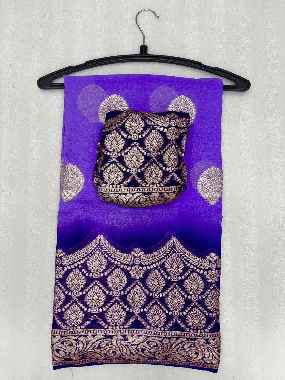 YNF GEORGETTE KESH213 RIN05 SAREES WHOLESALE GEORGETTE PURPLE VISCOSE ZARI SAREES MANUFACTURER - Deevit International