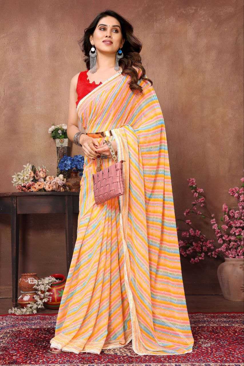 YNF GEORGETTE KESH245 RNF06 SAREES WHOLESALE GEORGETTE READY TO WEAR PRINTED LADIES SAREES MANUFACTURER - Deevit International