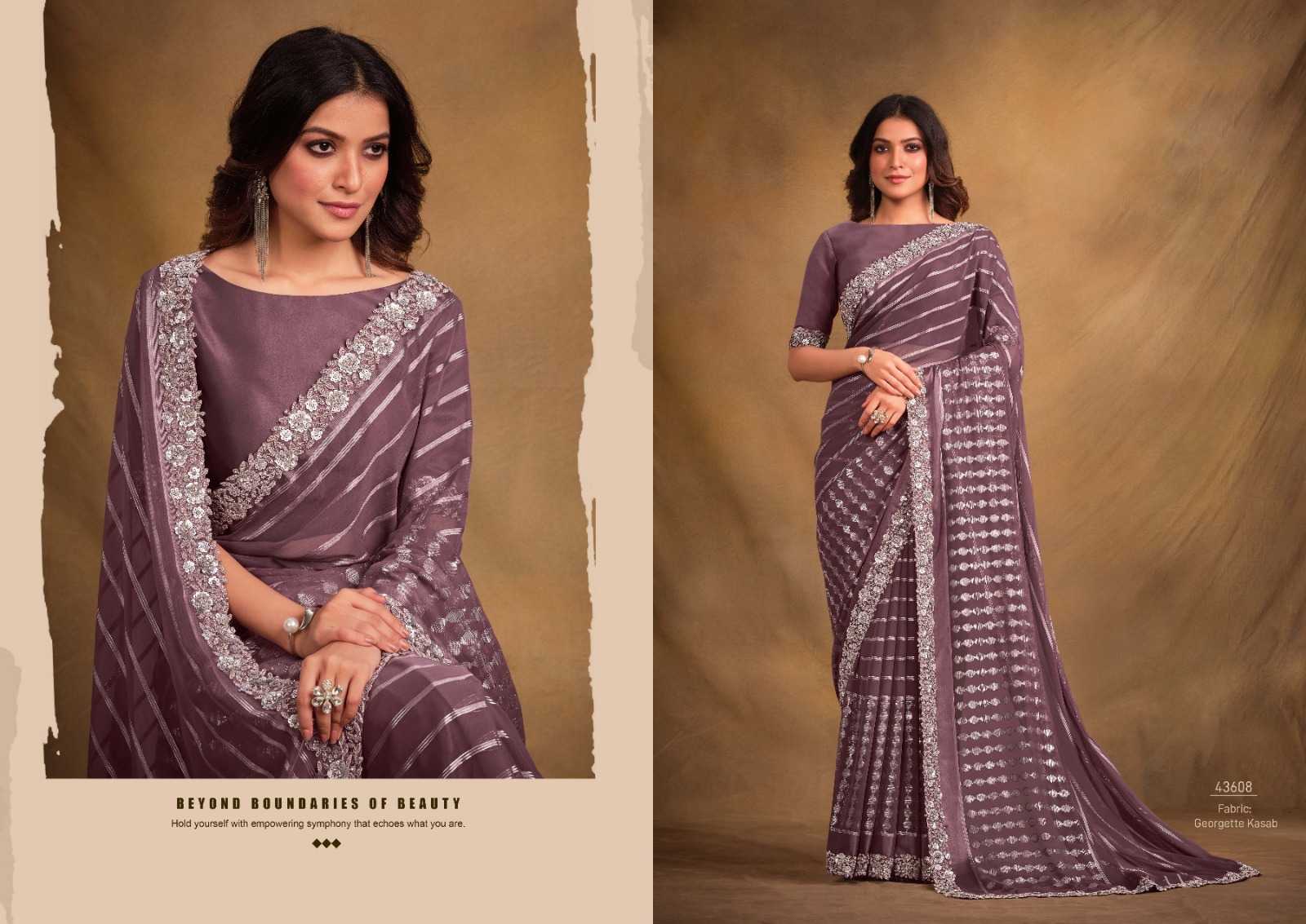 YNF GEORGETTE MAHOTSAV RIN195 43600 43608 CLOTHING BRANDS WHOLESALE SAREES MANUFACTURER - Deevit International