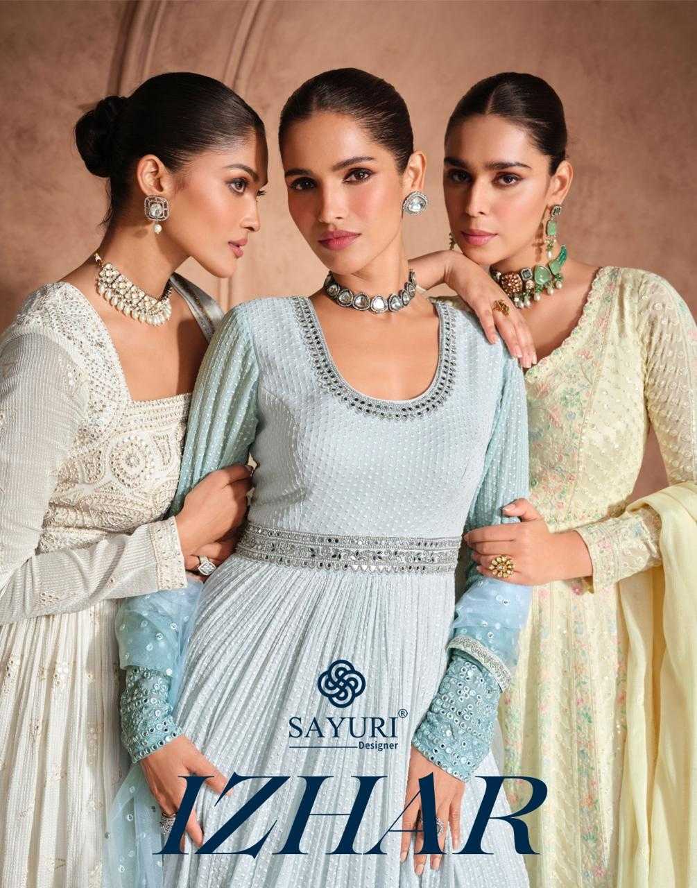 YNF GEORGETTE SAYURI KESH233 IZHAAR CLOTHING BRANDS WHOLESALE GOWNS MANUFACTURER - Deevit International