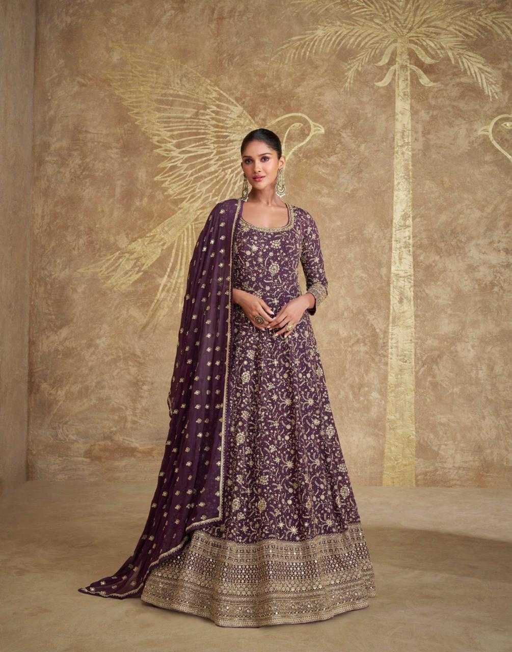 YNF GEORGETTE SAYURI KESH233 ROYAL CLOTHING BRANDS WHOLESALE GOWNS MANUFACTURER - Deevit International