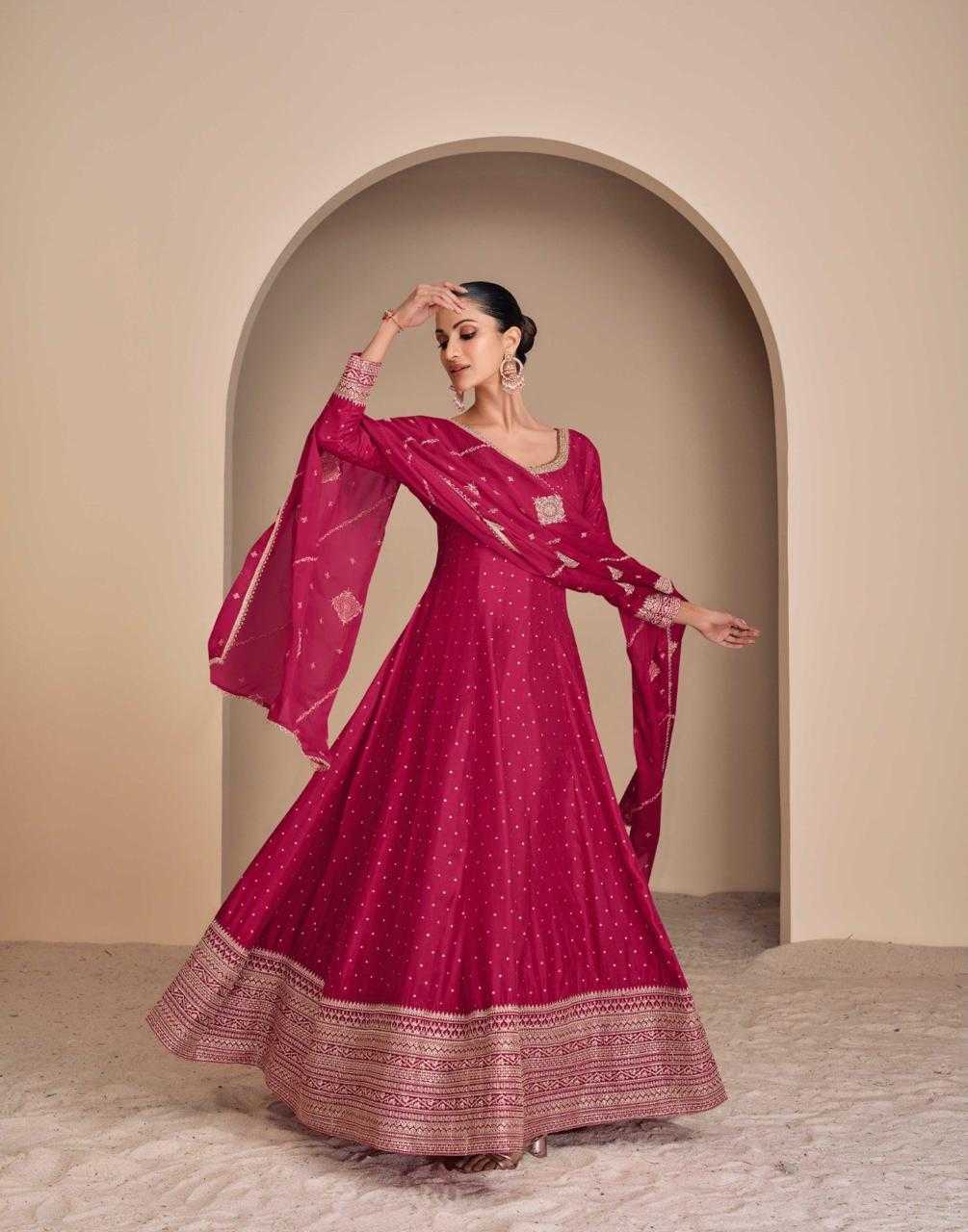 YNF JACQUARD SAYURI KESH233 LEELA CLOTHING BRANDS WHOLESALE GOWN MANUFACTURER - Deevit International