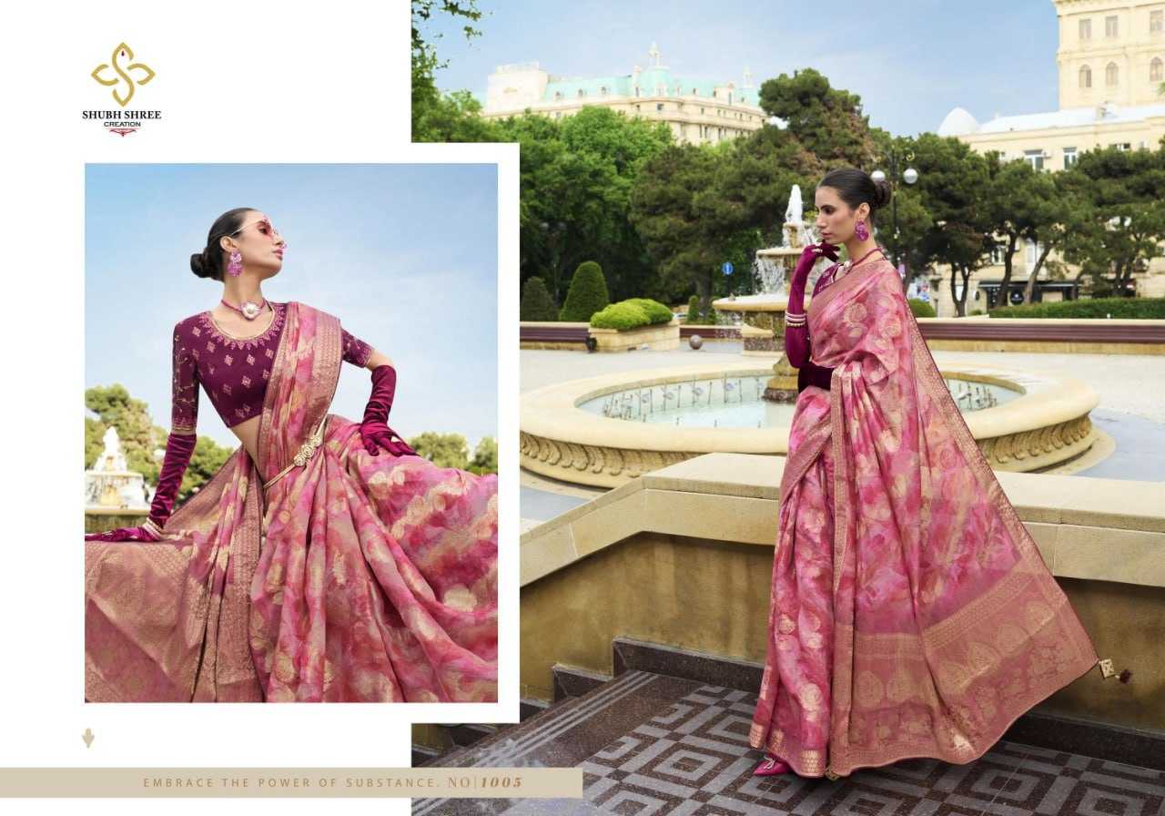 YNF JACQUARD SHUBH SHREE KESH113 Spot Light CLOTHING BRANDS WHOLESALE SAREES MANUFACTURER - Deevit International