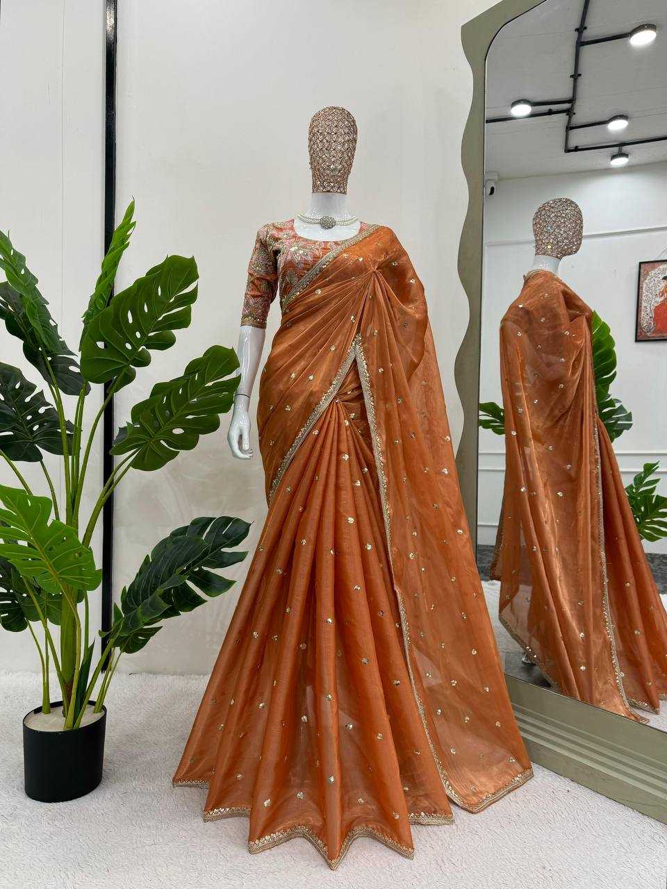 YNF JIMMY CHOO RIN133 495SAR EES WHOLESALE JIMMY CHOO PARTY WEAR SEQUENCE SAREES MANUFACTURER - Deevit International