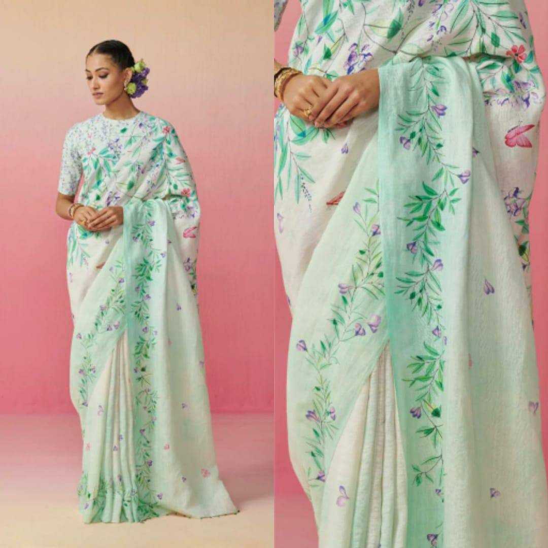 YNF LINEN KESH223 275 SAREES WHOLESALE PRINTED COTTON LINEN OFFICE WEAR SAREES MANUFACTURER - Deevit International