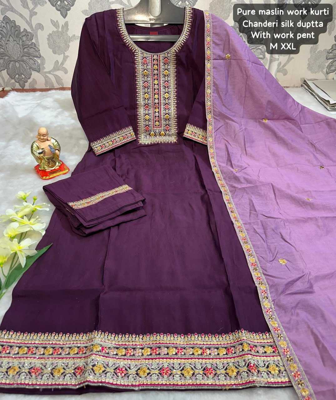 YNF MUSLIN KESH256 RNF10 SUITS & DRESSES WHOLESALE PARTY WEAR LADIES SILK SUITS WITH DUPATTA AND BOTTOM MANUFACTURE - Deevit International