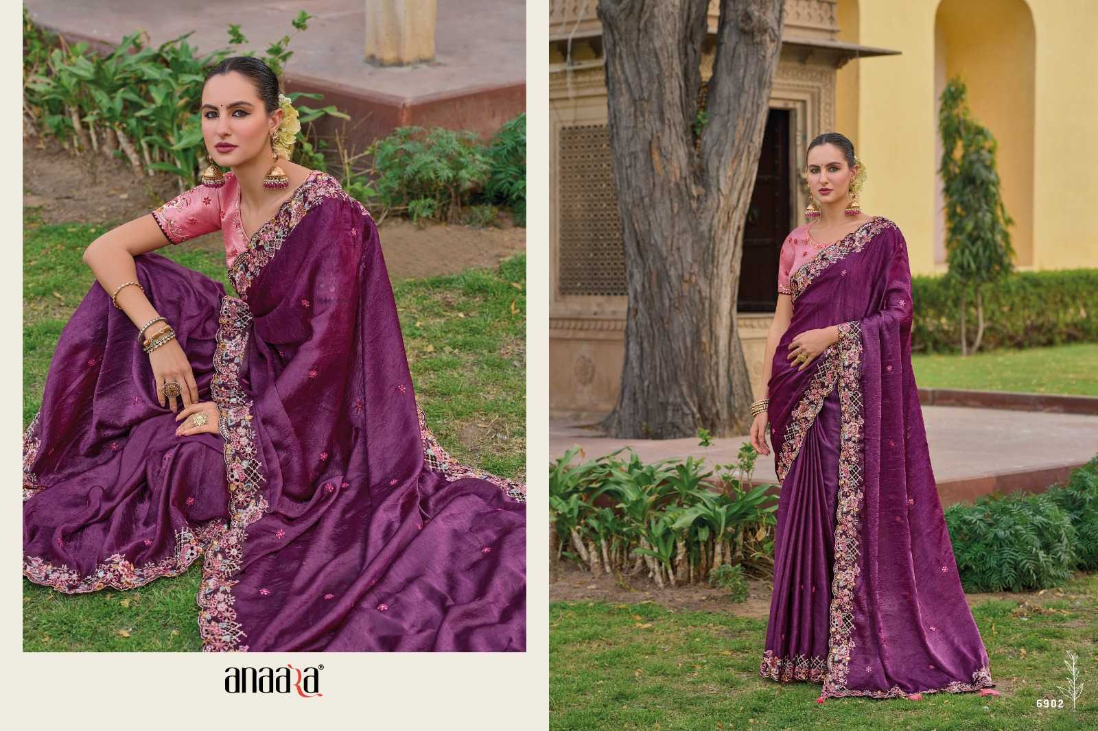 YNF ORGANZA SILK TATHASTU KESH235 6900 SERIES 6902 CLOTHING BRANDS WHOLESALE SAREES MANUFACTURER - Deevit International