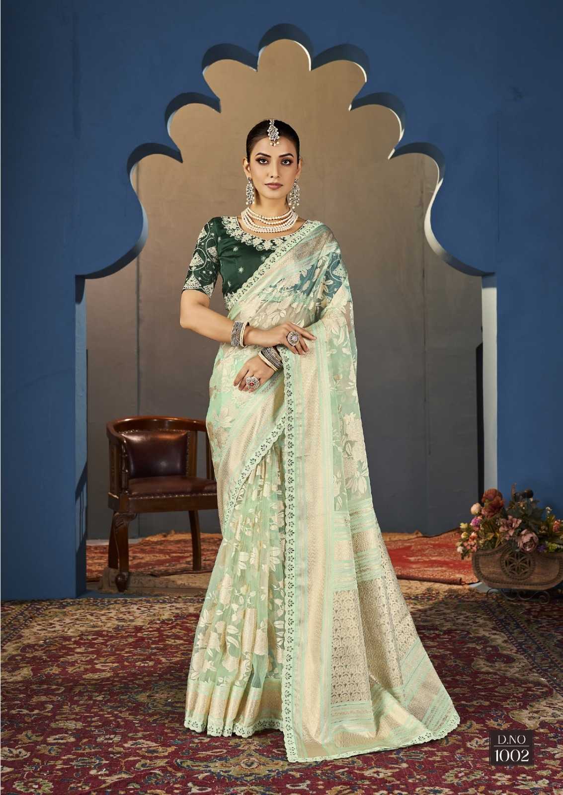 YNF ORGANZA SIRONA FASHION KESH113 Zuric CLOTHING BRANDS WHOLESALE SAREES MANUFACTURER - Deevit International