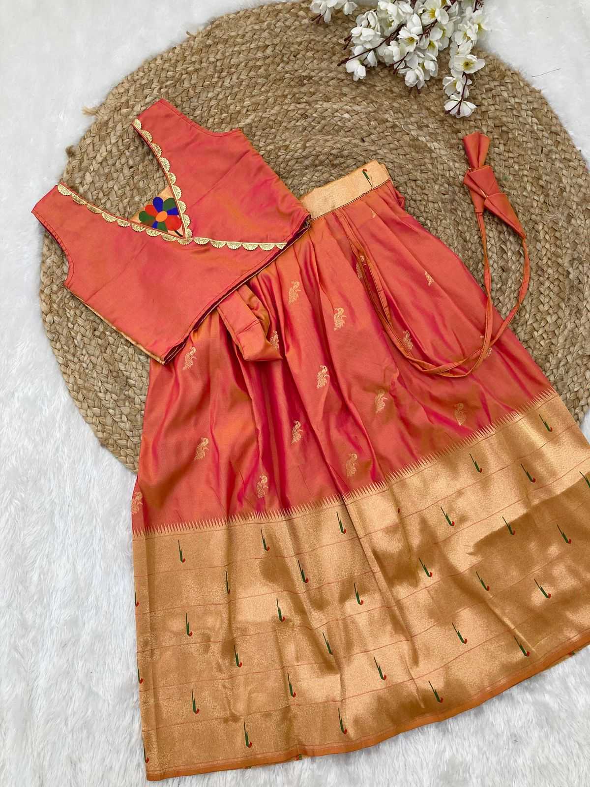 YNF PAITHANI SILK KESH238 RPF01 KIDS WEAR WHOLESALE KIDS LEHENGA TRADITIONAL OUTFITS KIDS LEHENGA FESTIVE WEAR KIDS WEDDING OUTFITS MANUFACTURER - Deevit International