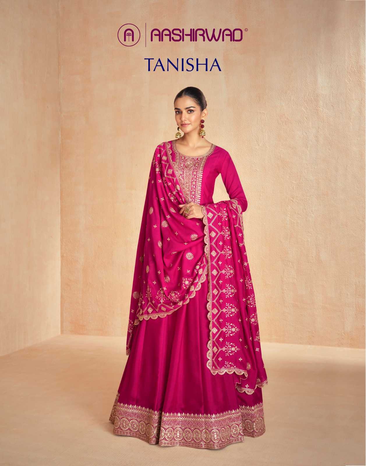 YNF PREMIUM SILK AASHIRWAD KESH233 TANISHA CLOTHING BRANDS WHOLESALE GOWNS MANUFACTURER - Deevit International