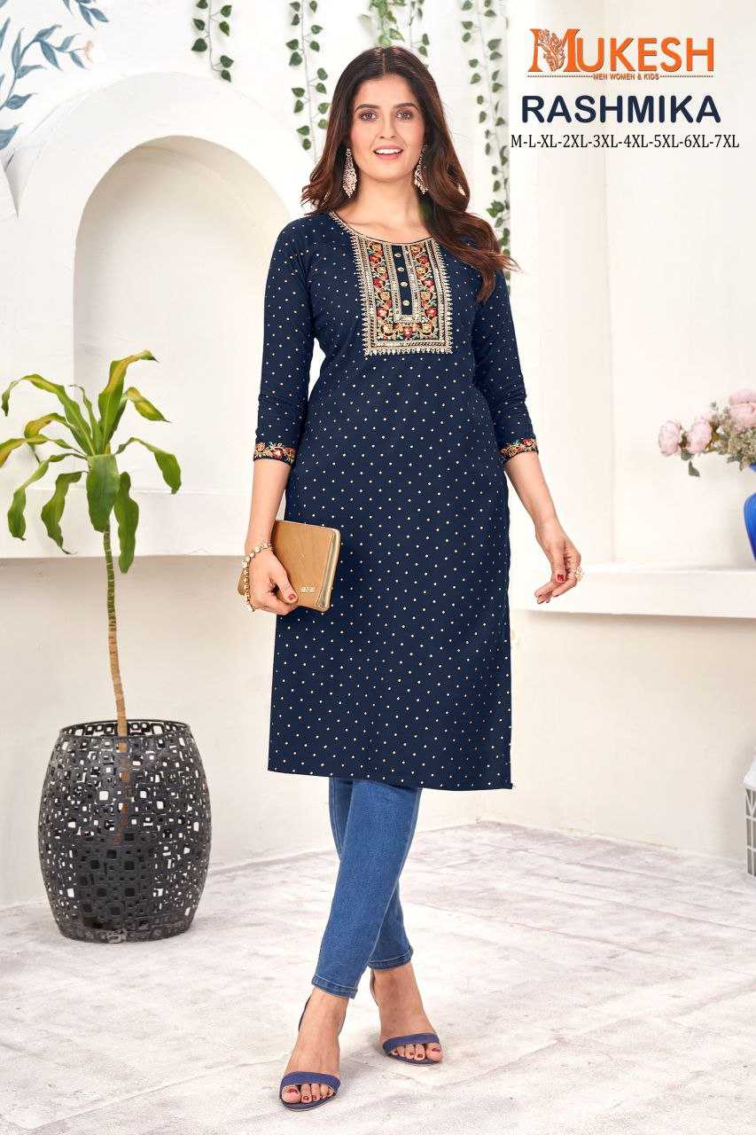 YNF RAYON MUKESH KESH246 RASHMIKA CLOTHING BRANDS WHOLESALE KURTIS MANUFACTURER - Deevit International