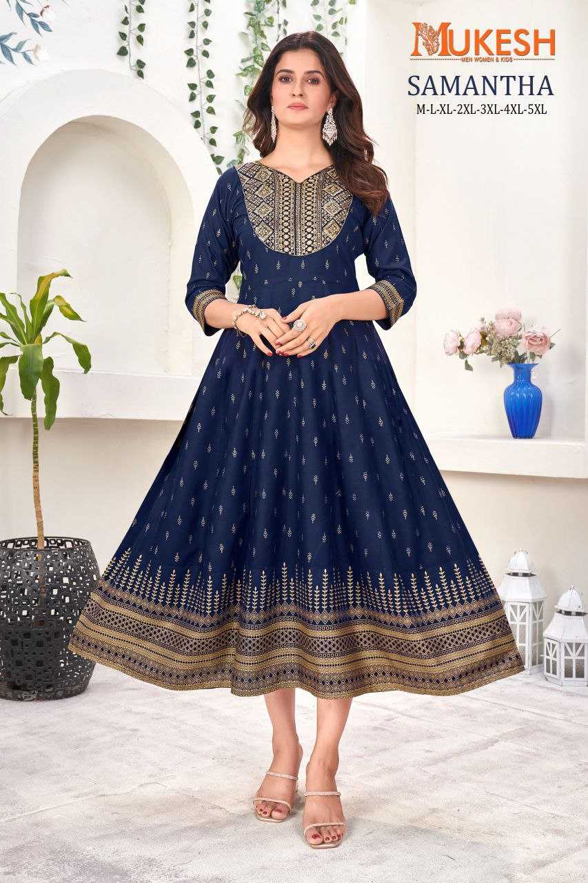 YNF RAYON MUKESH KESH246 SAMANTHA CLOTHING BRANDS WHOLESALE KURTIS MANUFACTURER - Deevit International