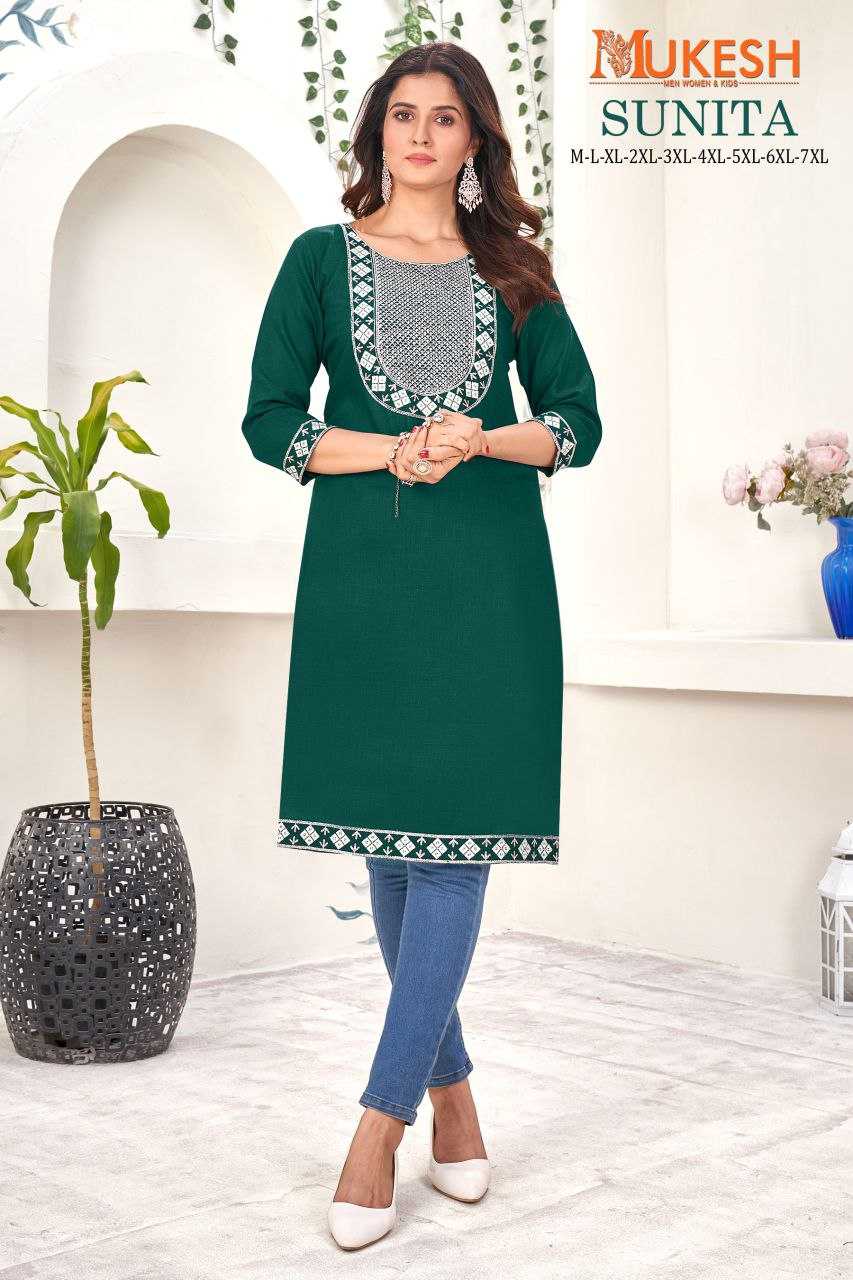 YNF RAYON MUKESH KESH246 SUNITA CLOTHING BRANDS WHOLESALE KURTIS MANUFACTURER - Deevit International