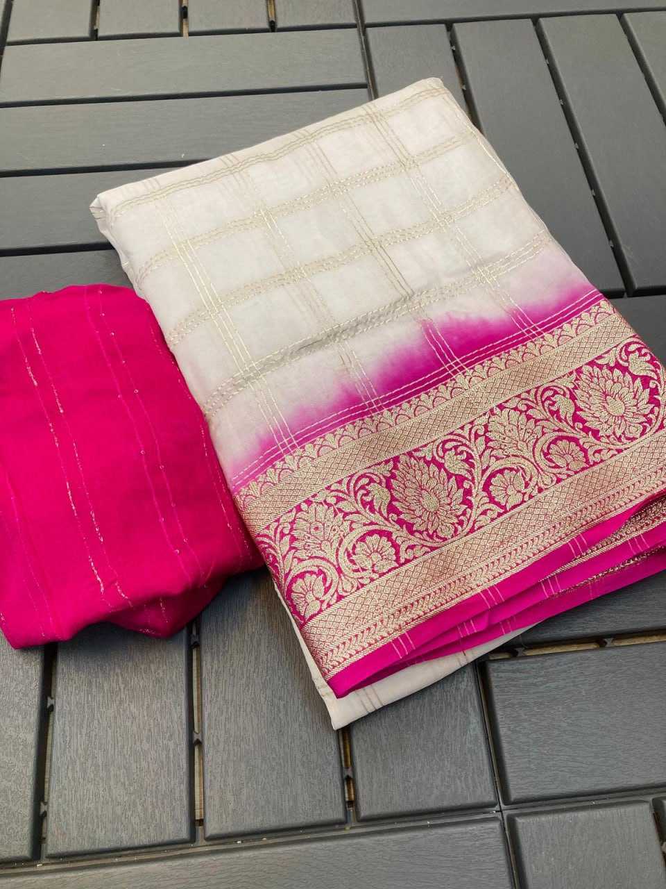 YNF RUSSIAN SILK KESH238 RPF03 SAREES WHOLESALE TRADITIONAL BANARASI SILK GOLD BORDER SILK SAREES MANUFACTURER - Deevit International