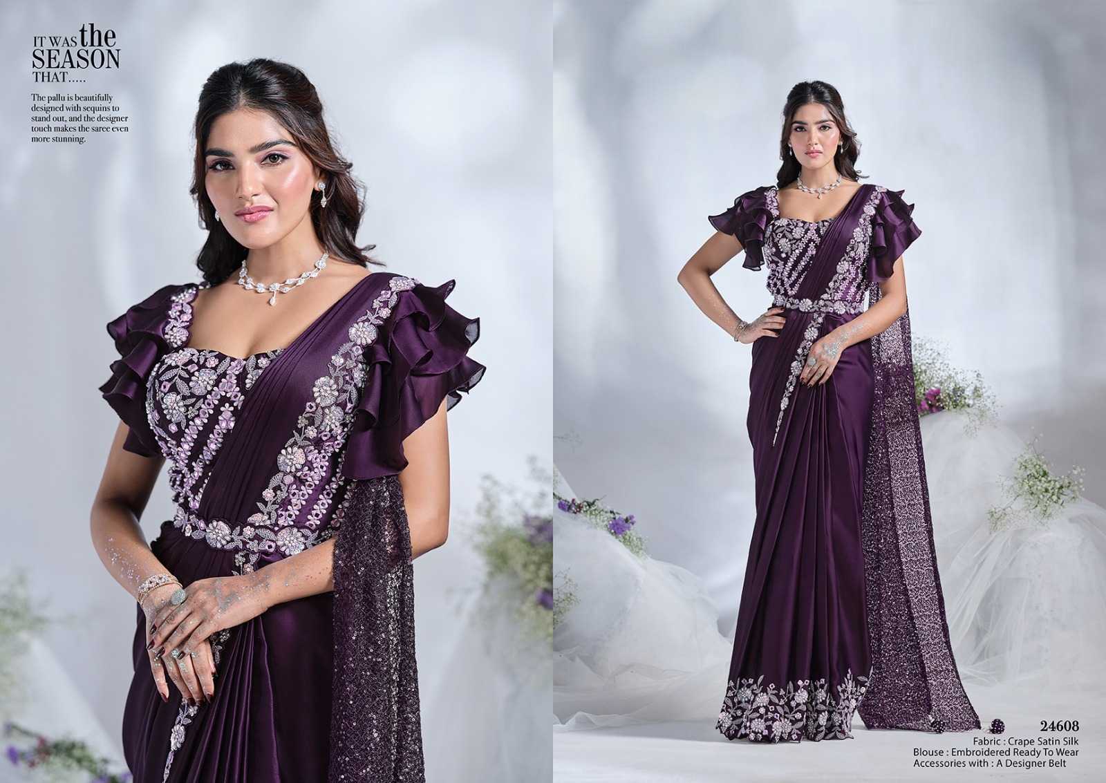 YNF SATIN SILK MAHOTSAV KESH236 MOHMANTHAN 24608 CLOTHING BRANDS WHOLESALE SAREES MANUFACTURER - Deevit International