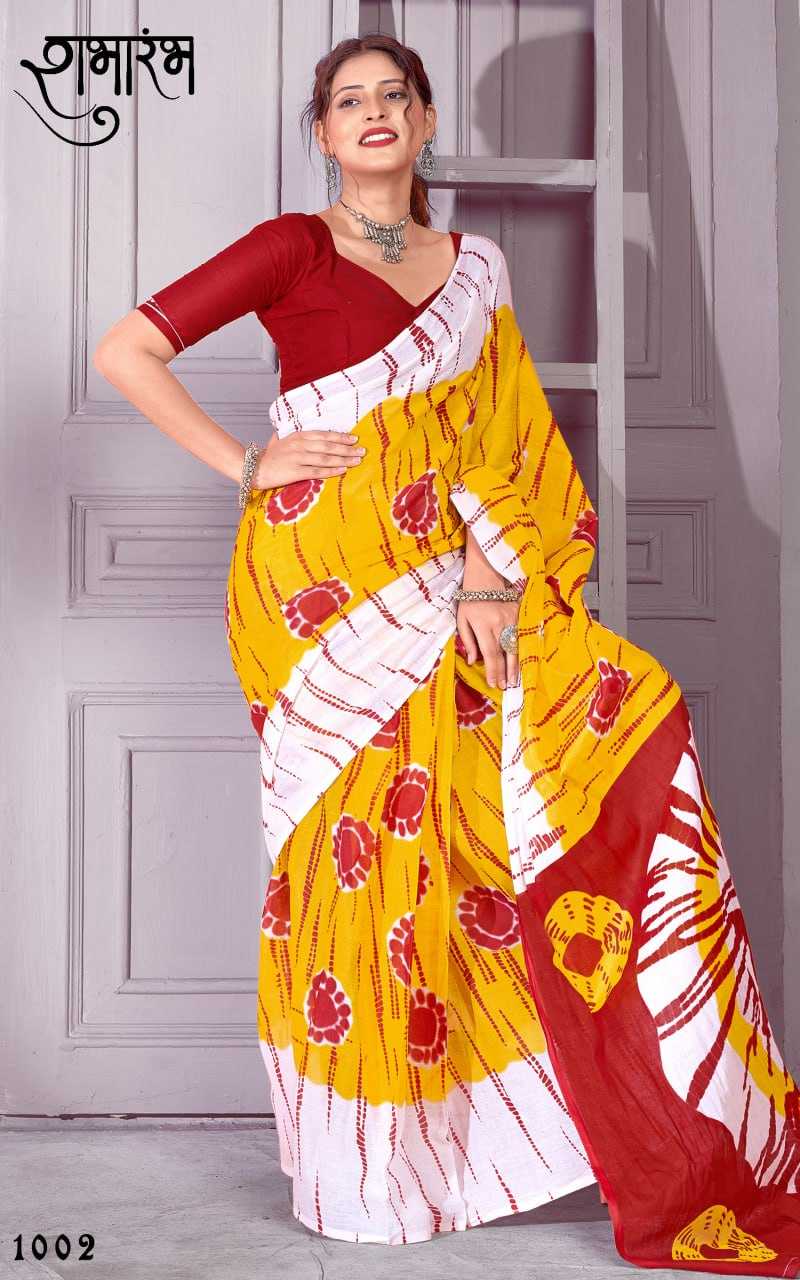 YNF SOFT COTTON SHUBHARBH KESH244  सु भा रं भ CLOTHING BRANDS WHOLESALE SAREES MANUFACTURER - Deevit International