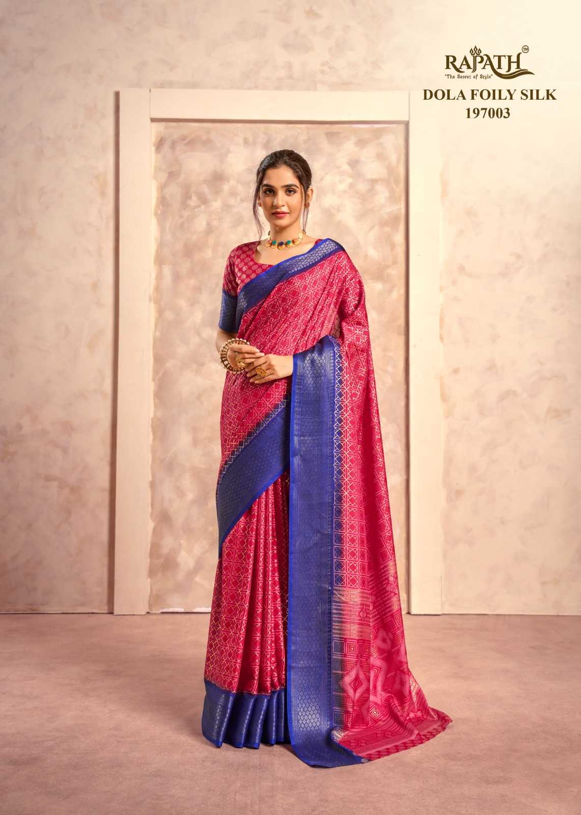 YNF SOFT DOLA RAJPTH RIN195 Cello Silk CLOTHING BRANDS WHOLESALE SAREES MANUFACTURER - Deevit International