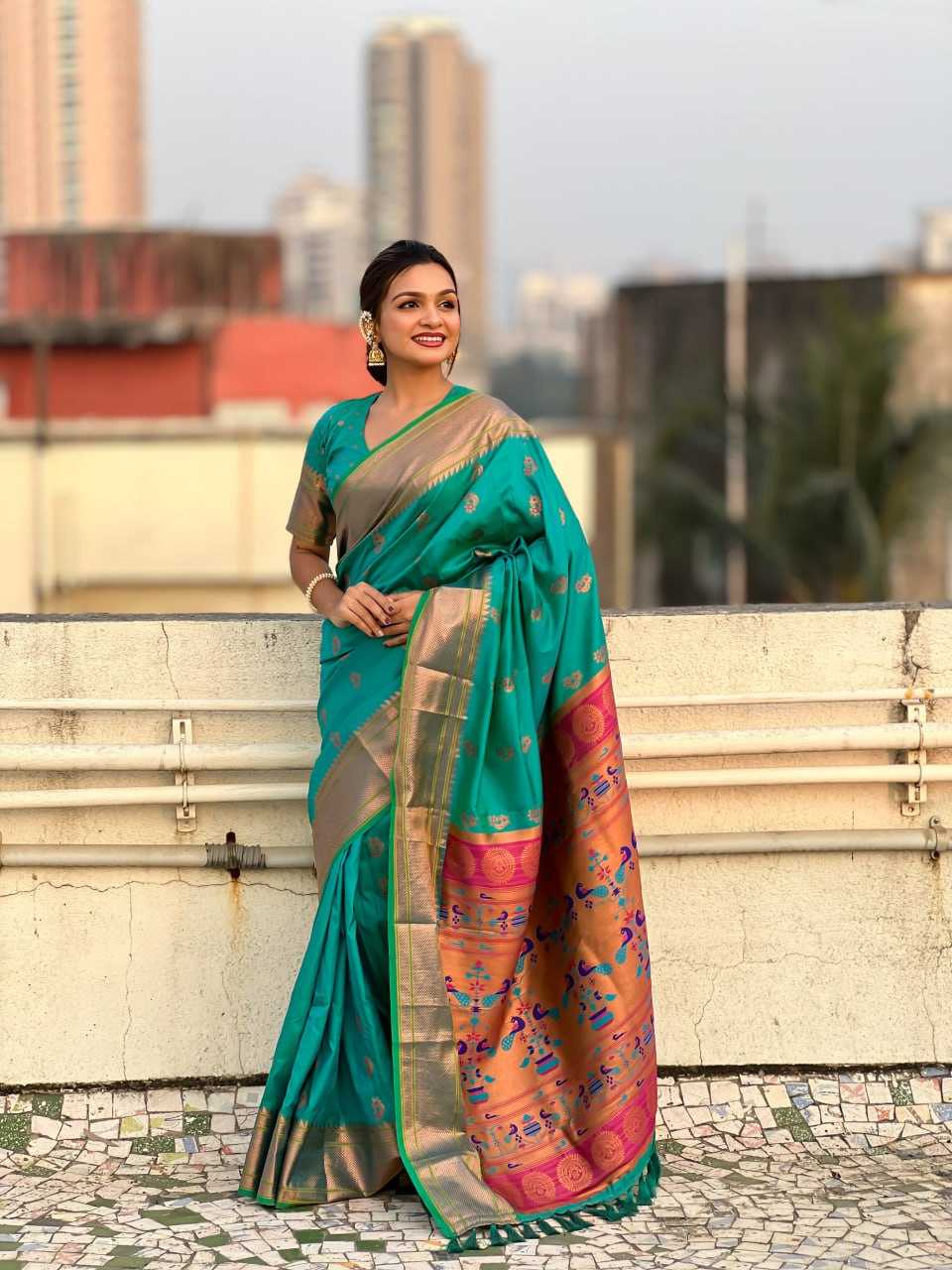 YNF SOFT SILK RIN116 PAITHANI SAREES SILK SAEES WHOLESALE PAITHANI SILK SOFT SILK SAREE FOR WEDDING SAREES MANUFACTURER - Deevit International