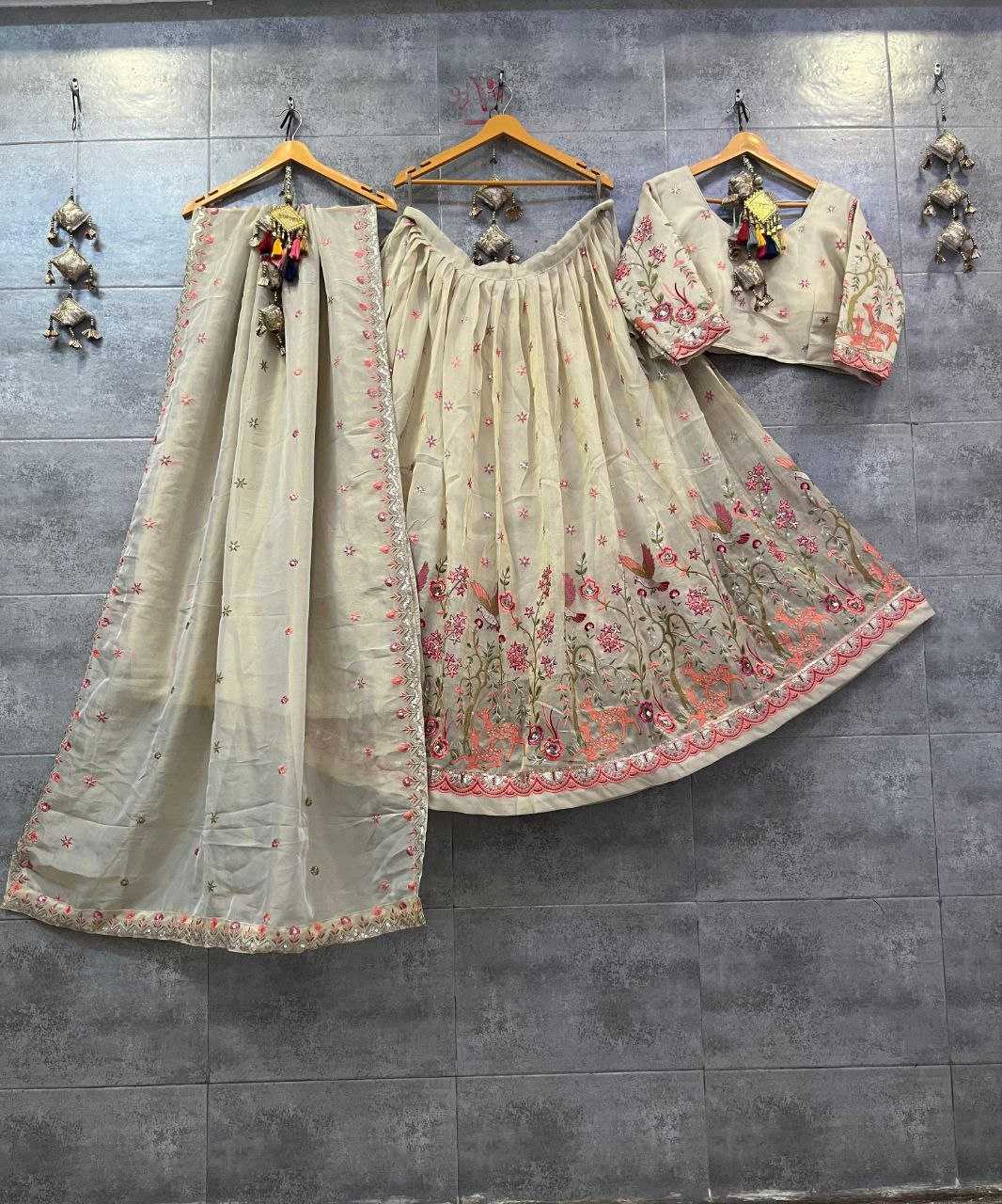 YNF TISSUE SILK KESH179 AHB106 LEHENGAS WHOLESALE EMBROIDERED SILK WEDDING DESIGNER LEHENGAS MANUFACTURER - Deevit International